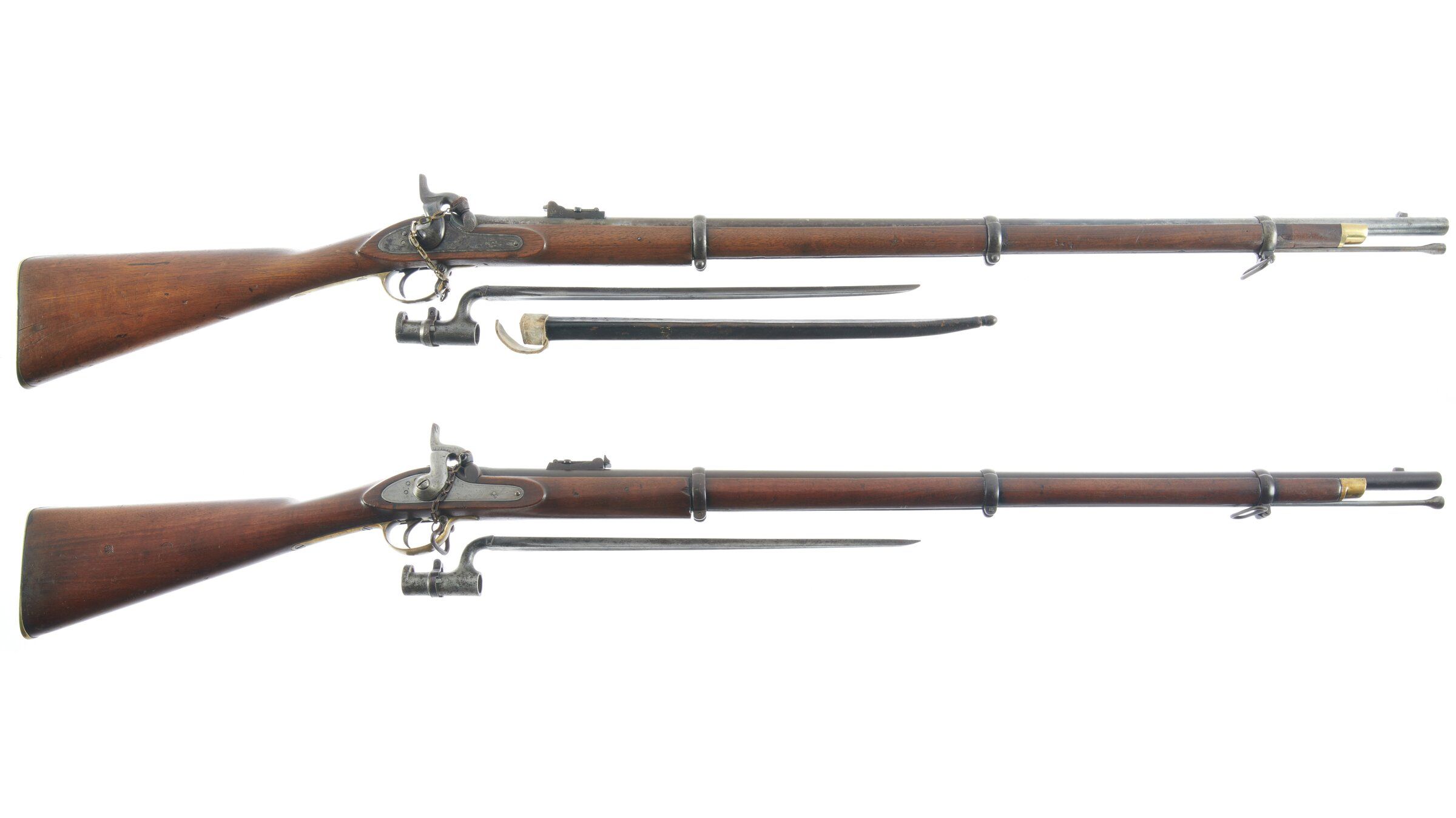 Two Pattern 1853 Enfield Percussion RifleMuskets with Rock