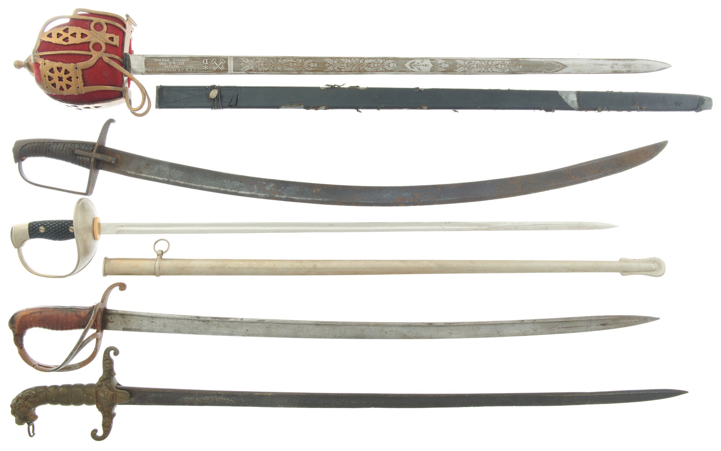 Five European Military Pattern Swords | Rock Island Auction