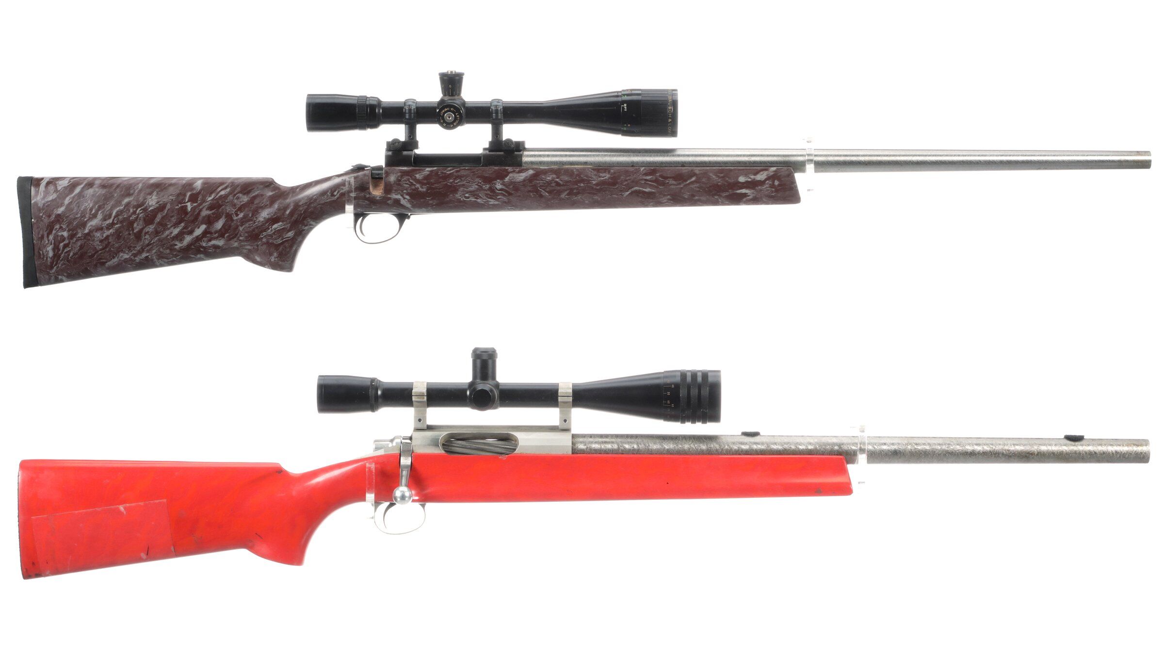 Two Bolt Action Bench Rifles with Scopes | Rock Island Auction