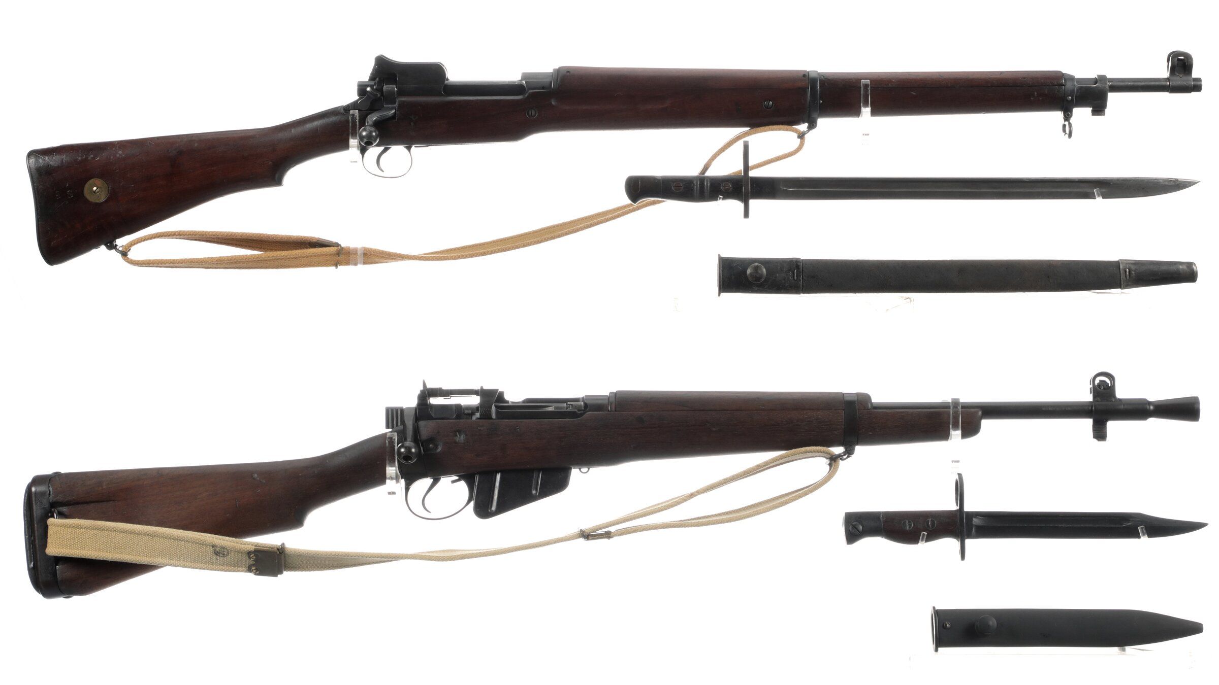 Two British Military Bolt Action Rifles With Bayonets | Rock Island Auction