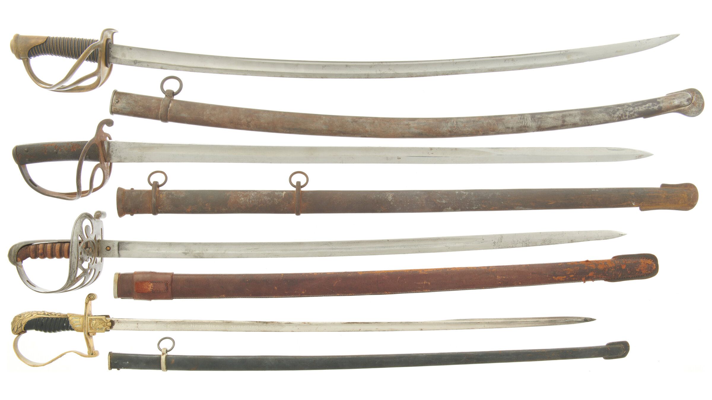 Four Mostly European Military Pattern Swords | Rock Island Auction