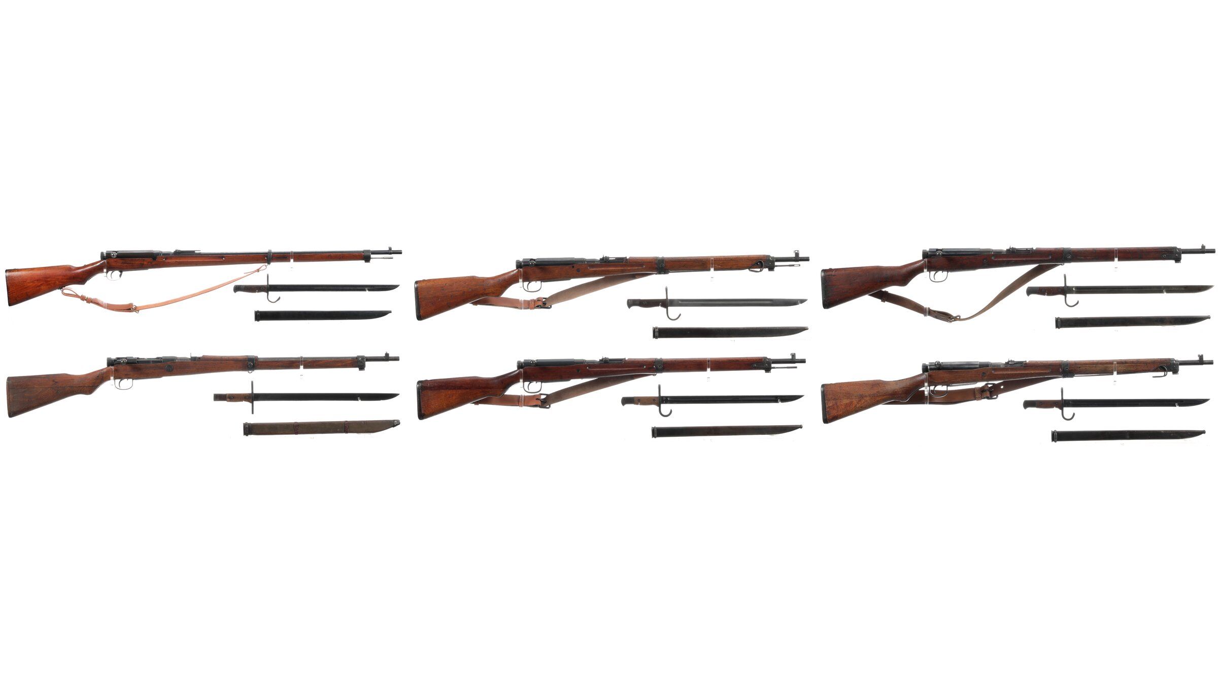 Six Japanese Military Bolt Action Rifles with Bayonets | Rock Island ...