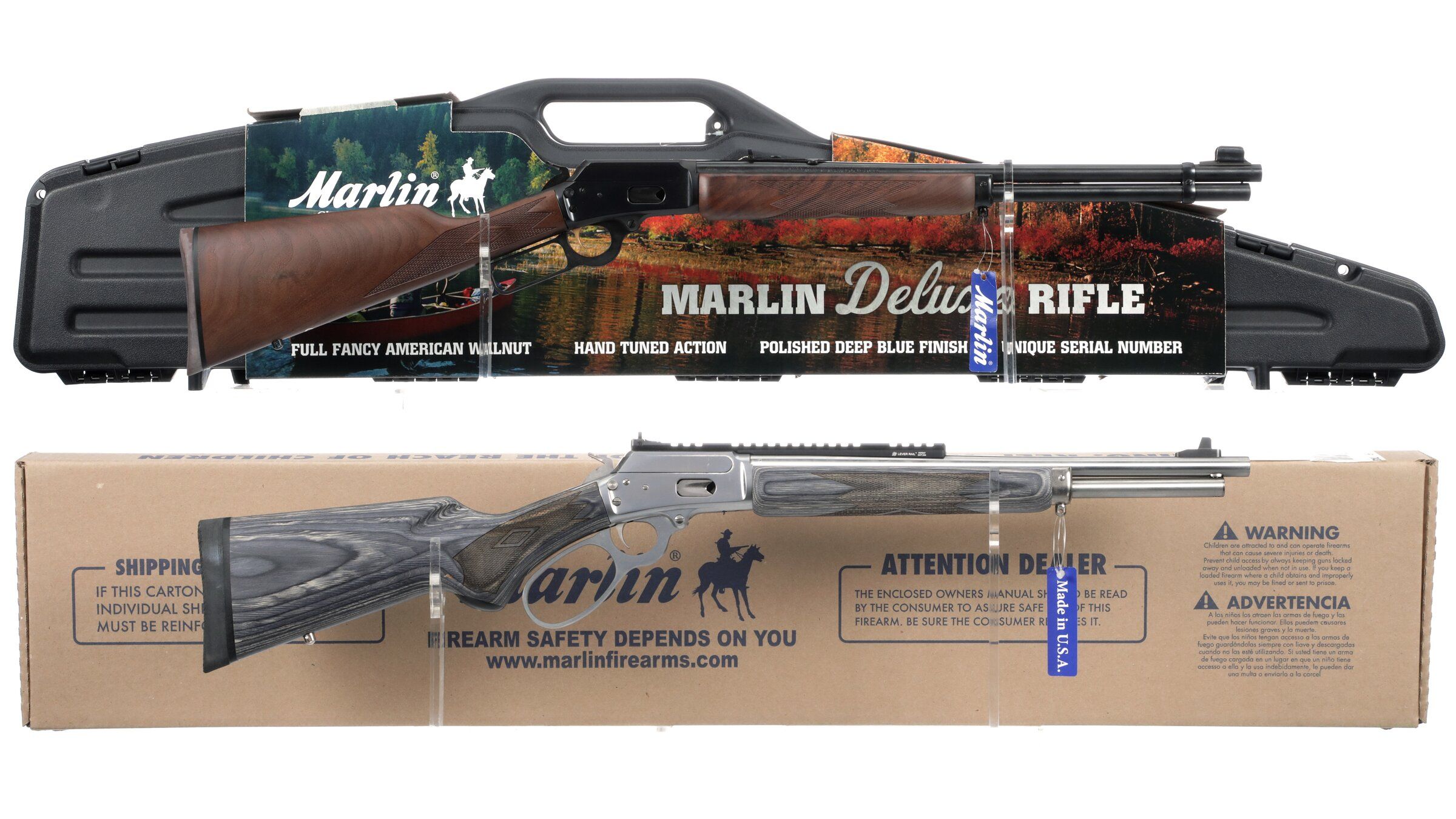 Two Marlin Lever Action Rifles with Boxes Rock Island Auction