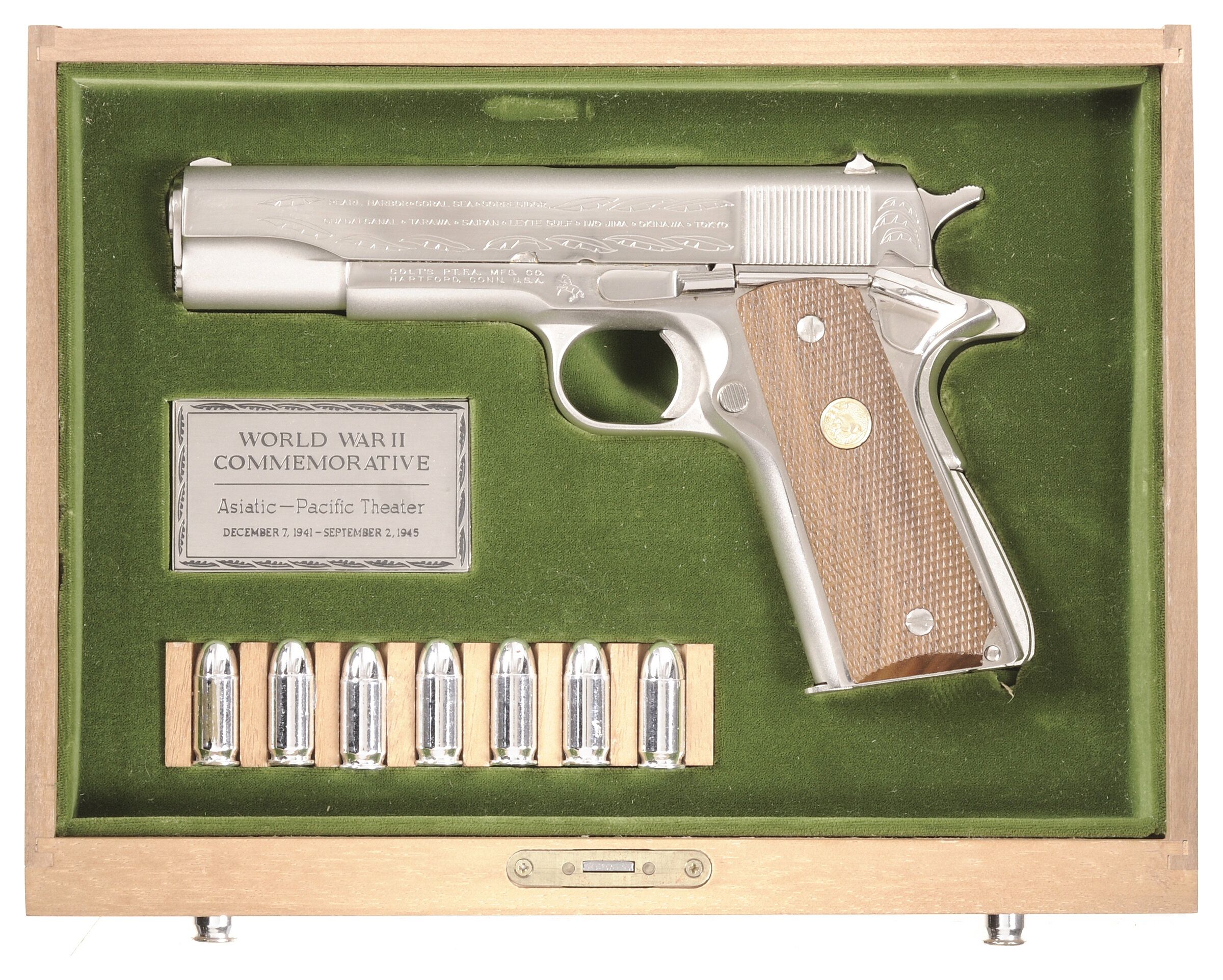 Cased Colt Model 1911a1 Pacific Theater Commemorative Pistol Rock Island Auction 1291