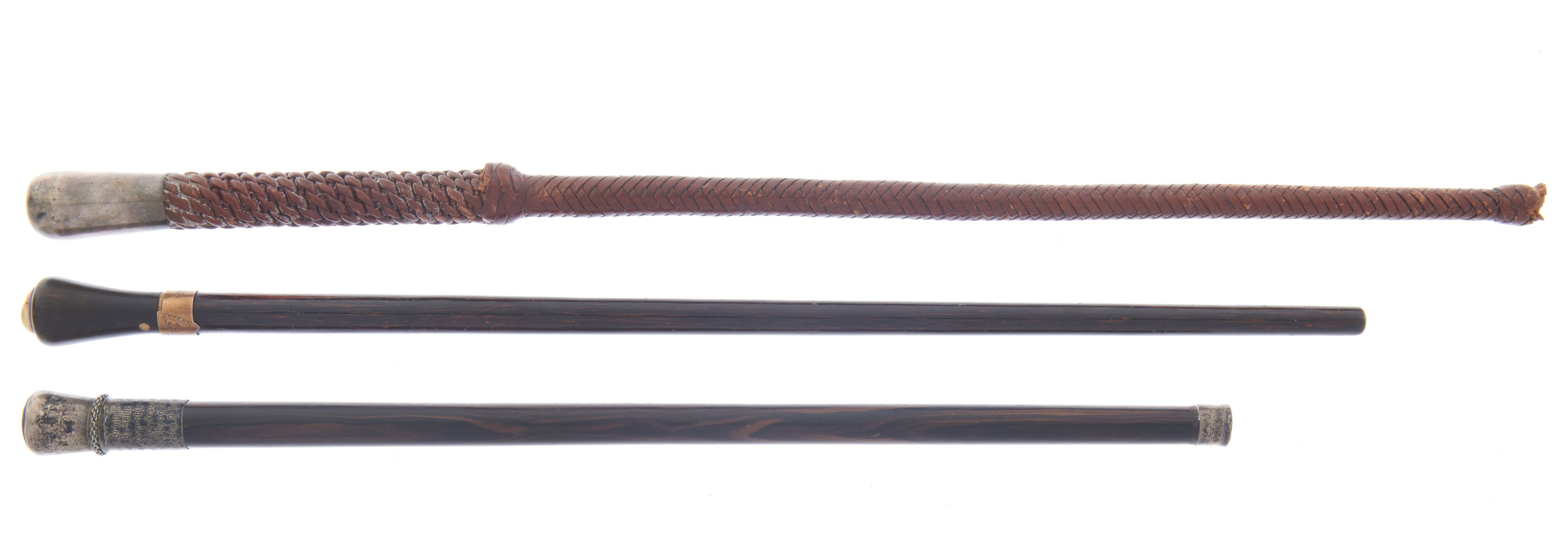 Three Inscribed World War II Era Swagger Sticks | Rock Island Auction