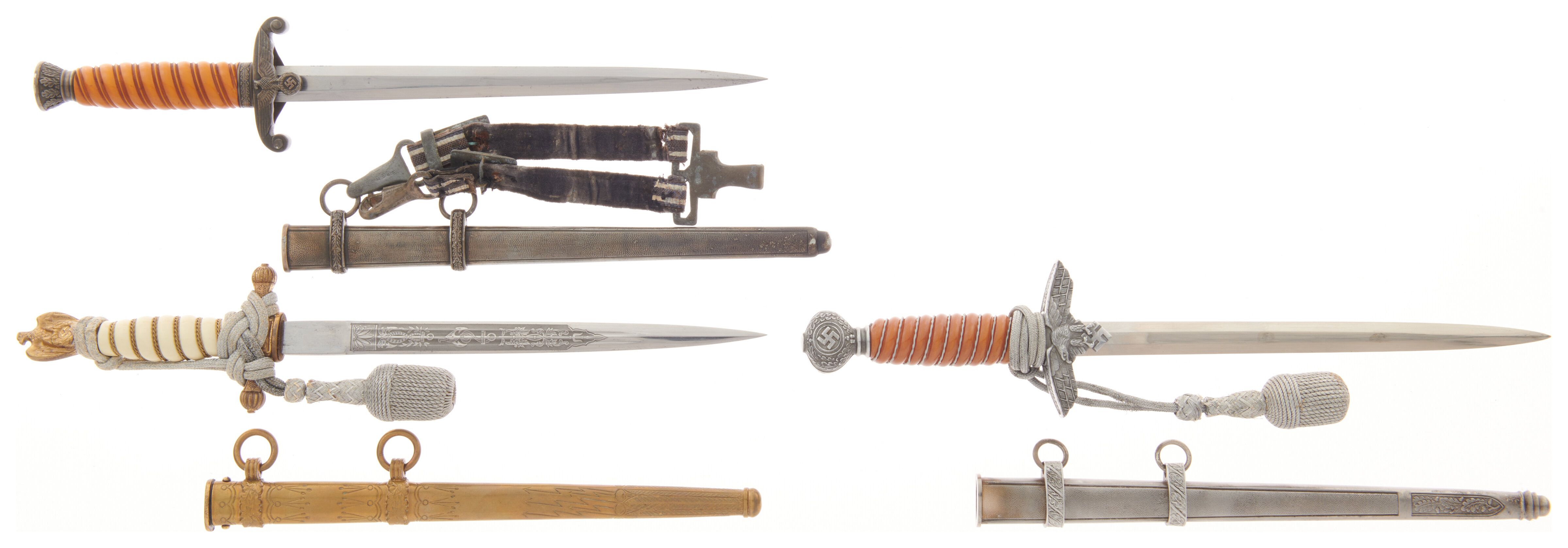 Three German Uniform Daggers with Scabbards | Rock Island Auction