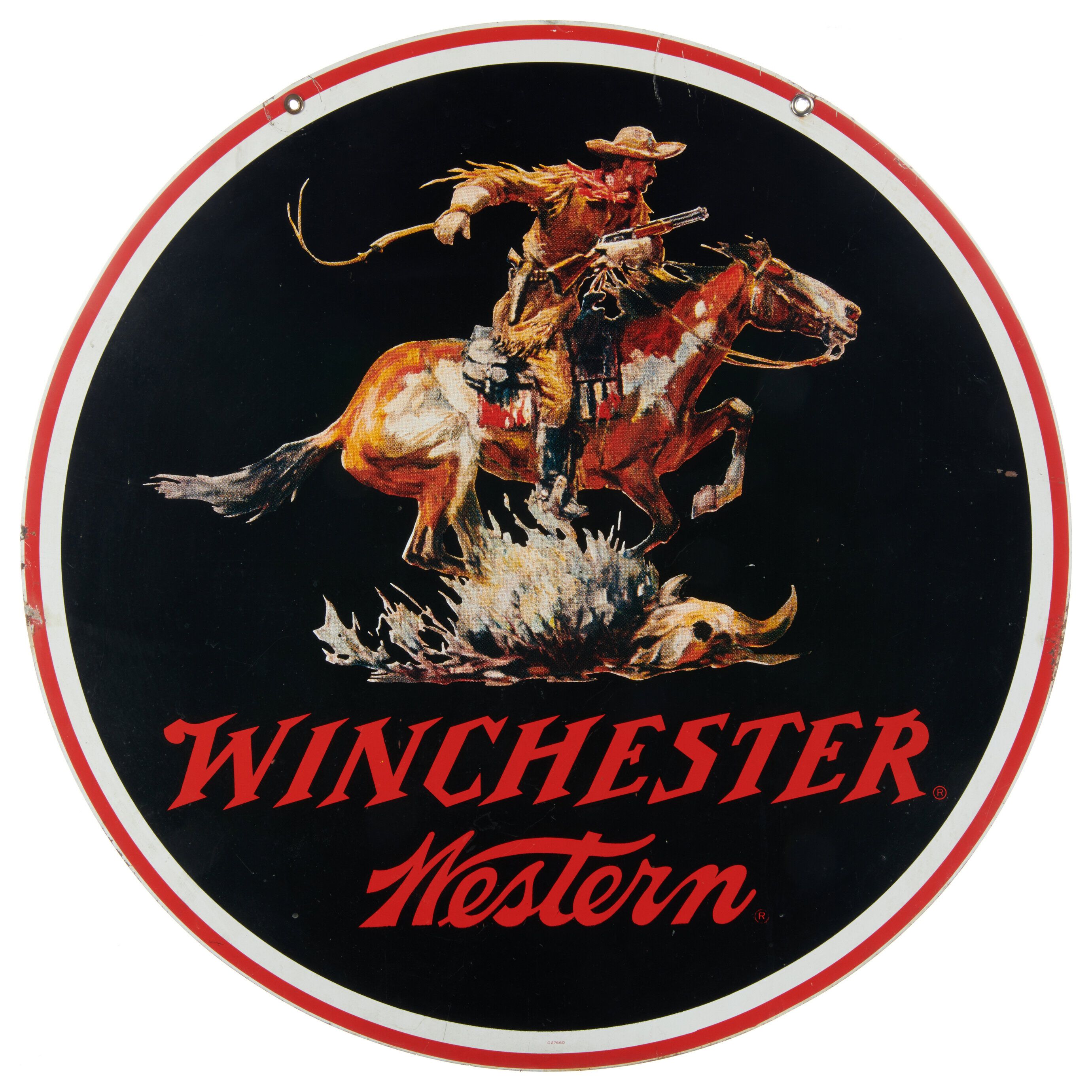 Desirable Double Sided WinchesterWestern Metal Sign Rock Island Auction