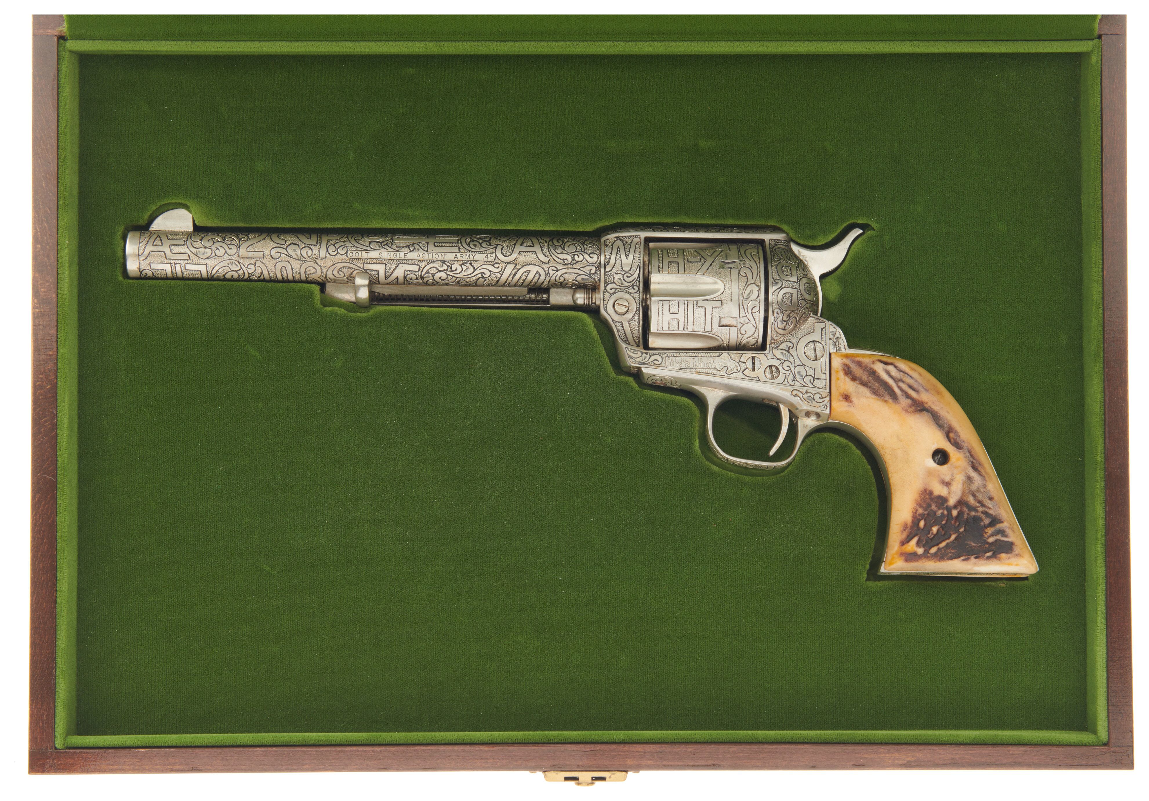 Cattle Brand Engraved Colt 2nd Generation Single Action Army Rock