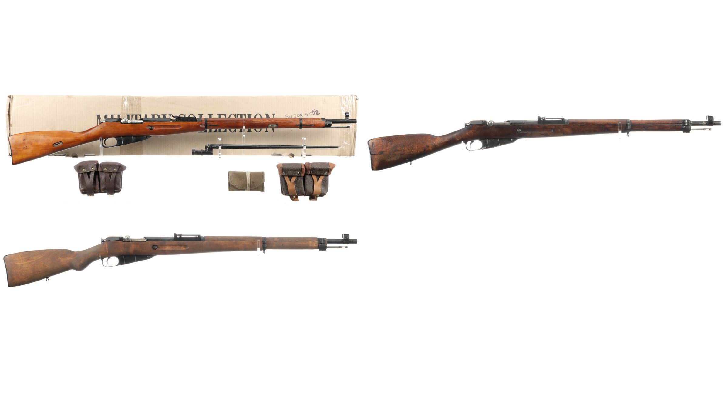 Three Mosin-Nagant Pattern Military Bolt Action Rifles | Rock Island ...