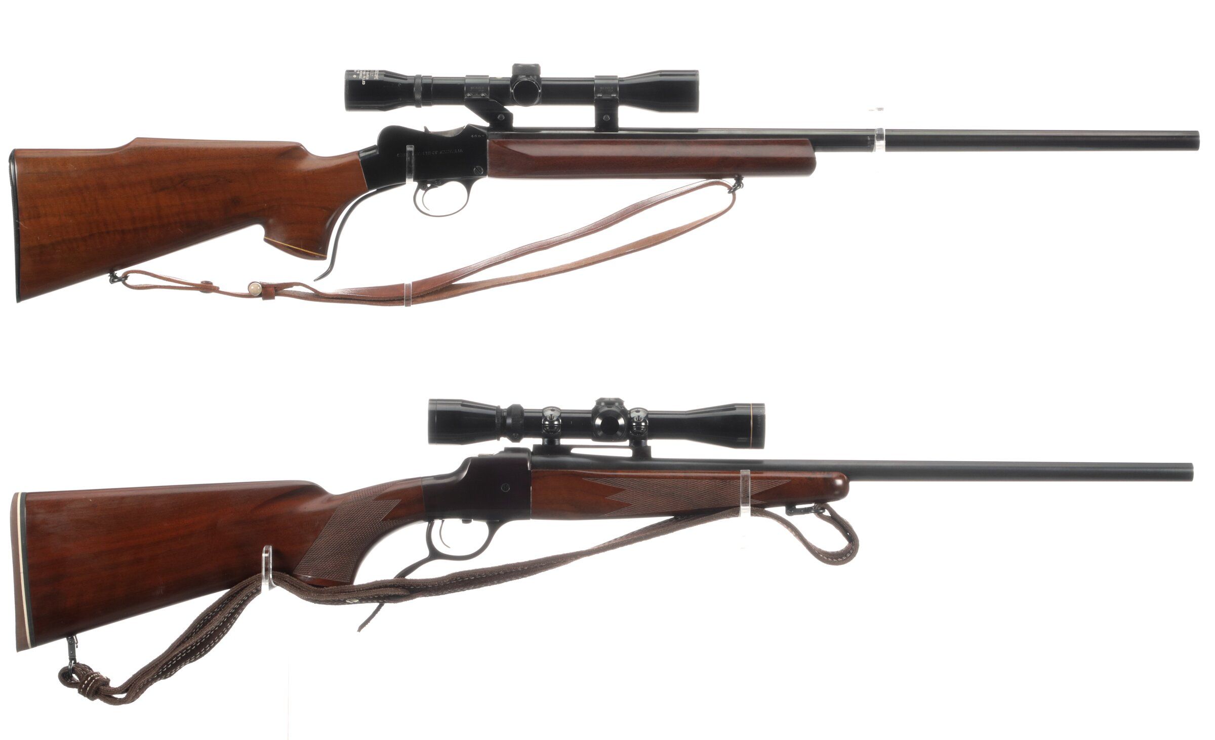Two Single Shot Rifles with Scopes | Rock Island Auction