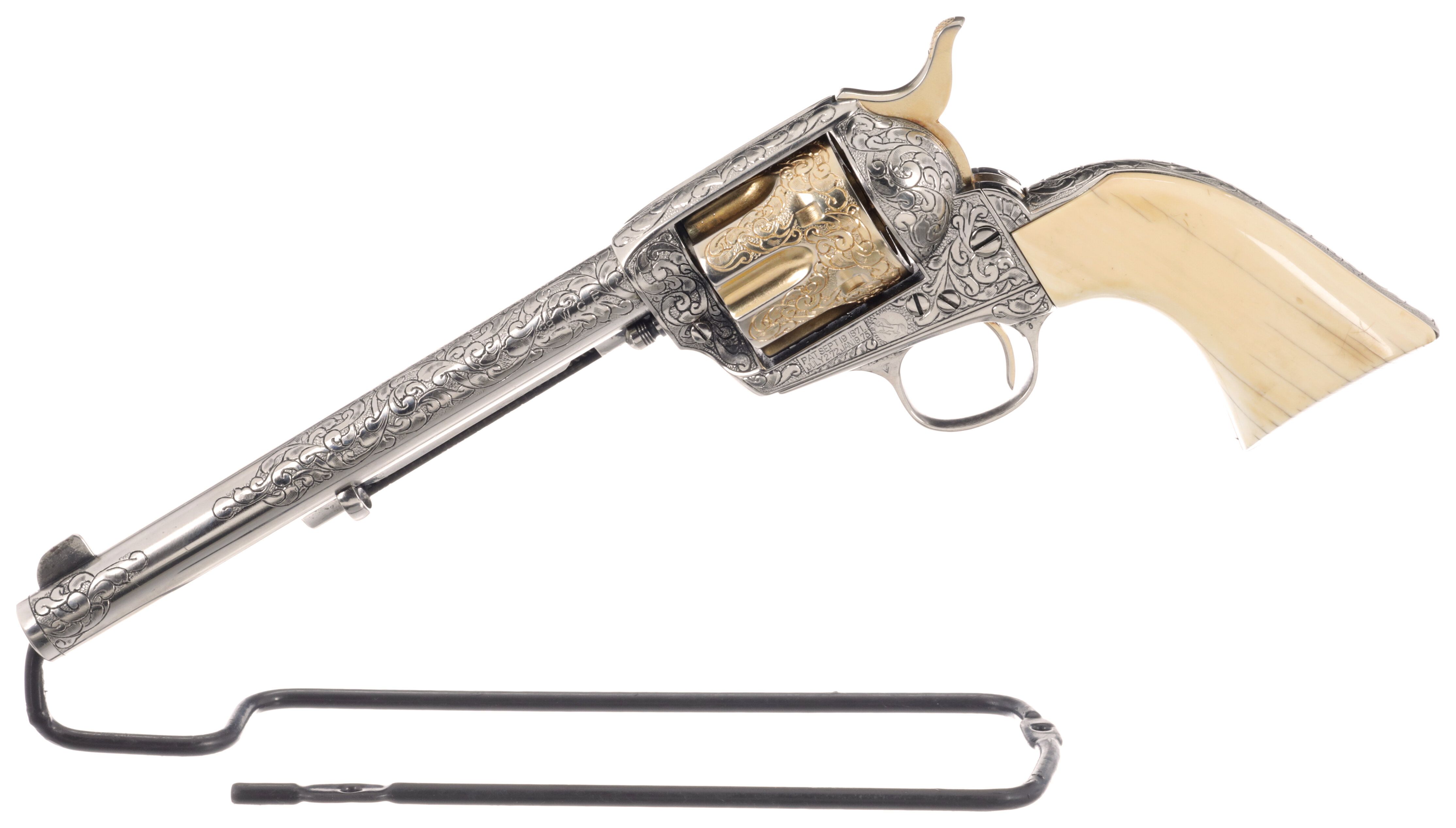 Engraved First Generation Colt Saa With Steer Head Grips Rock Island Auction