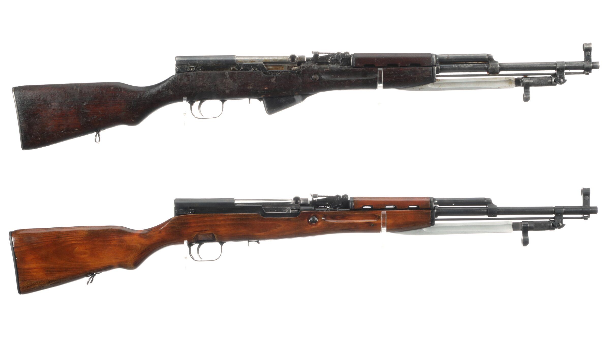 Two SKS Semi-Automatic Rifles with Bayonets | Rock Island Auction