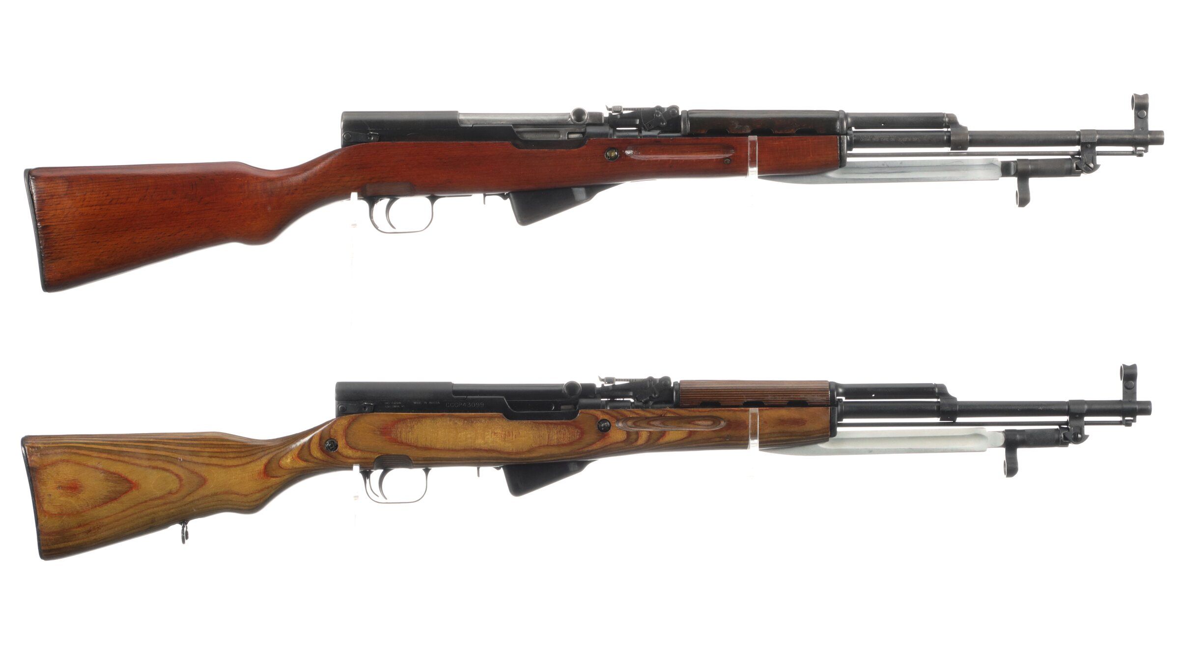 Two SKS Semi-Automatic Rifles with Bayonets | Rock Island Auction