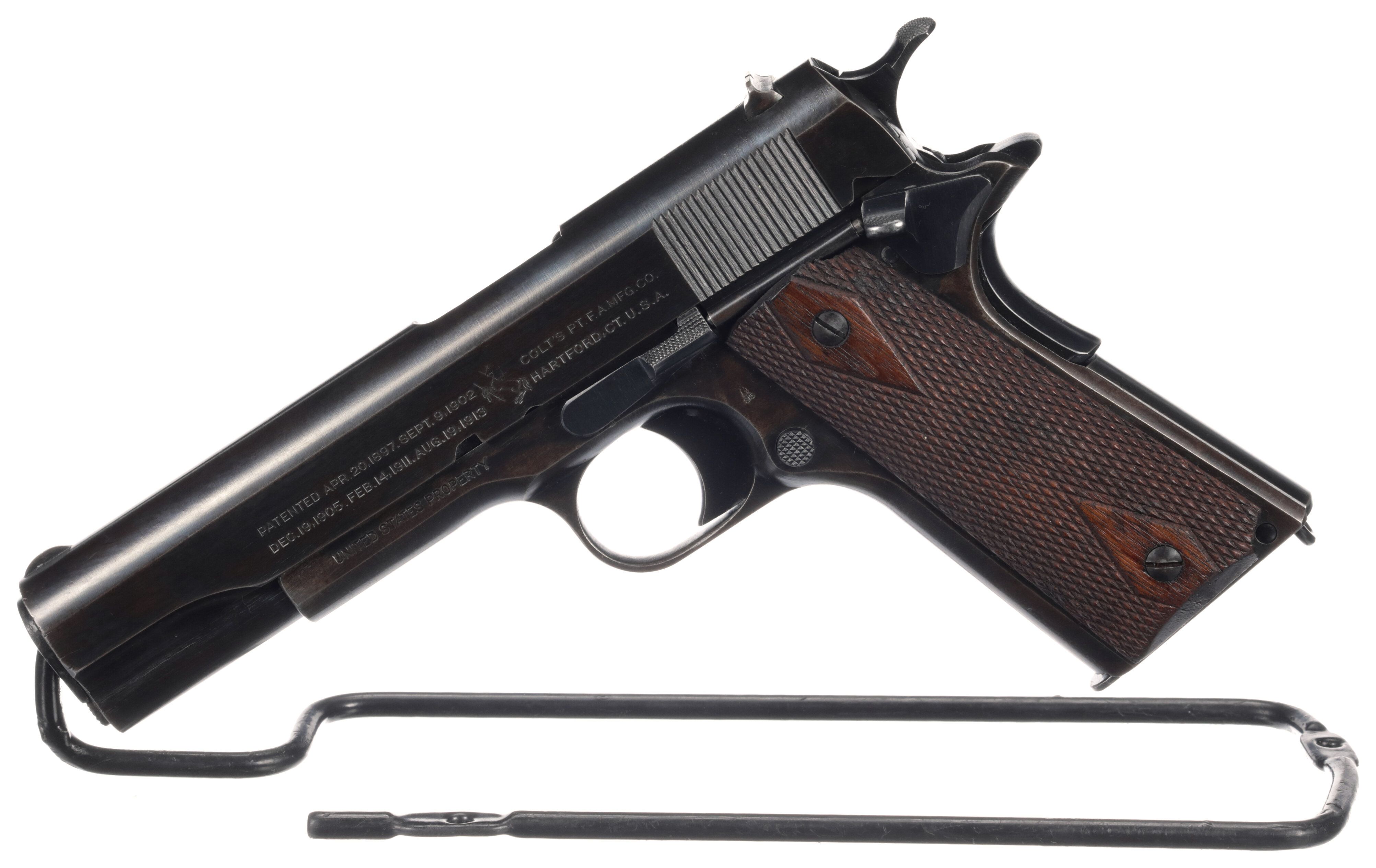 Us Colt Model 1911 Semi Automatic Pistol With Holster Rock Island Auction 3693