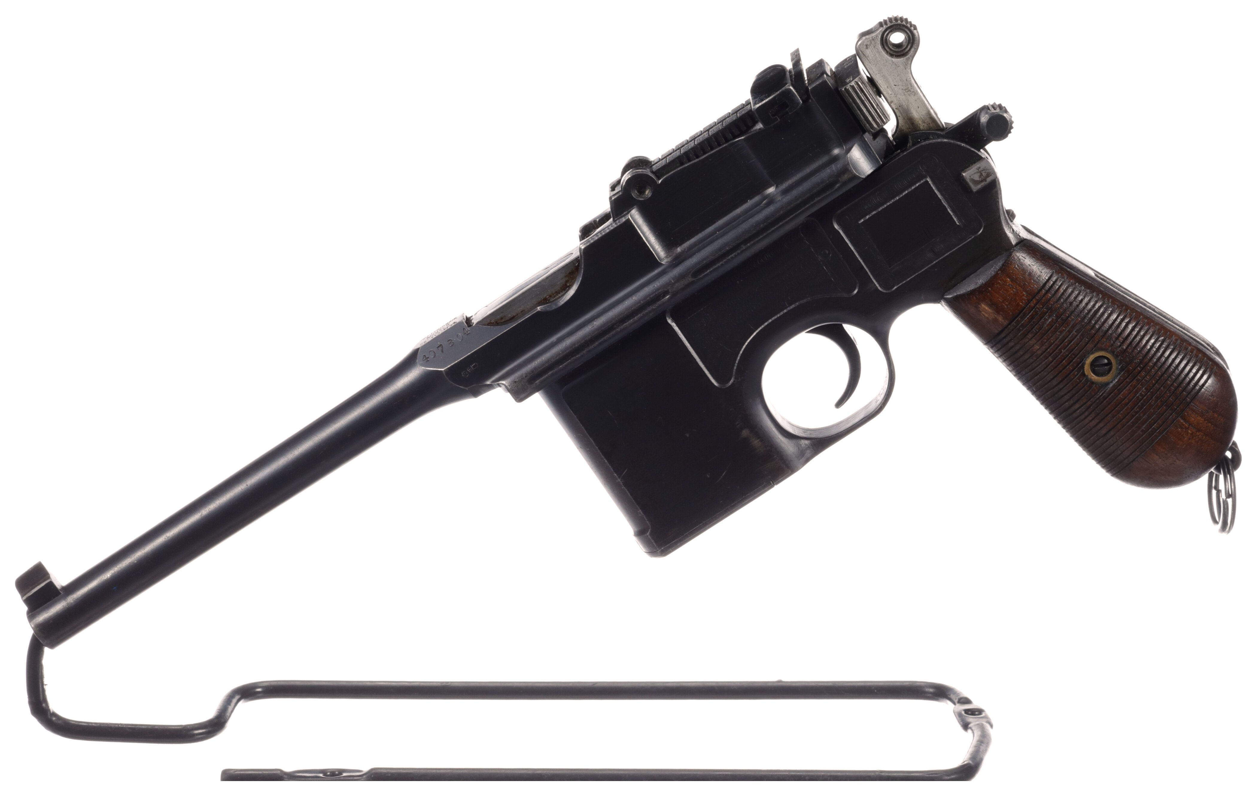 Mauser Broomhandle SemiAutomatic Pistol with Stock Holster Rock
