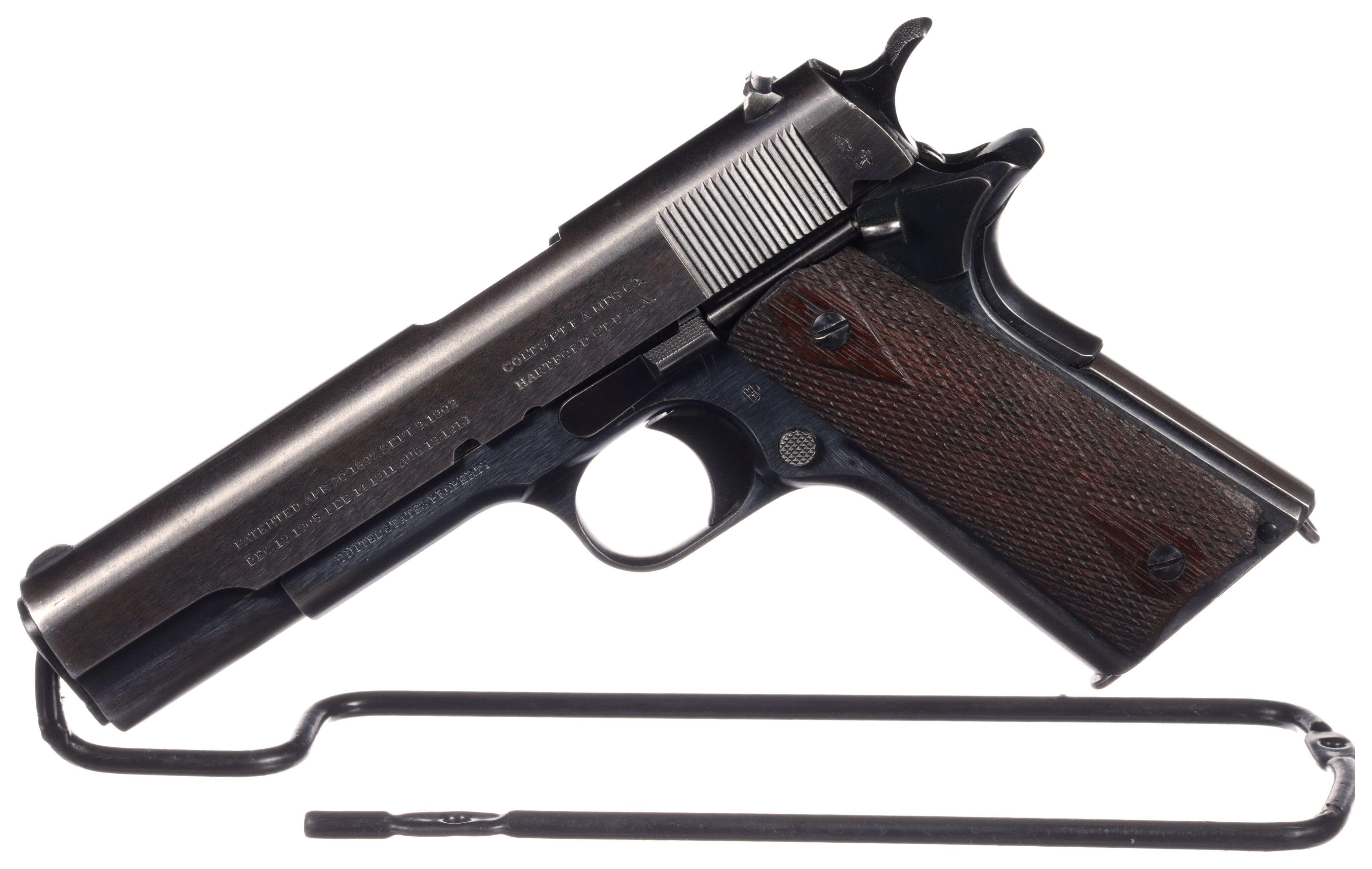 U.S. Colt Model 1911 SemiAutomatic Pistol with Holster Rock Island