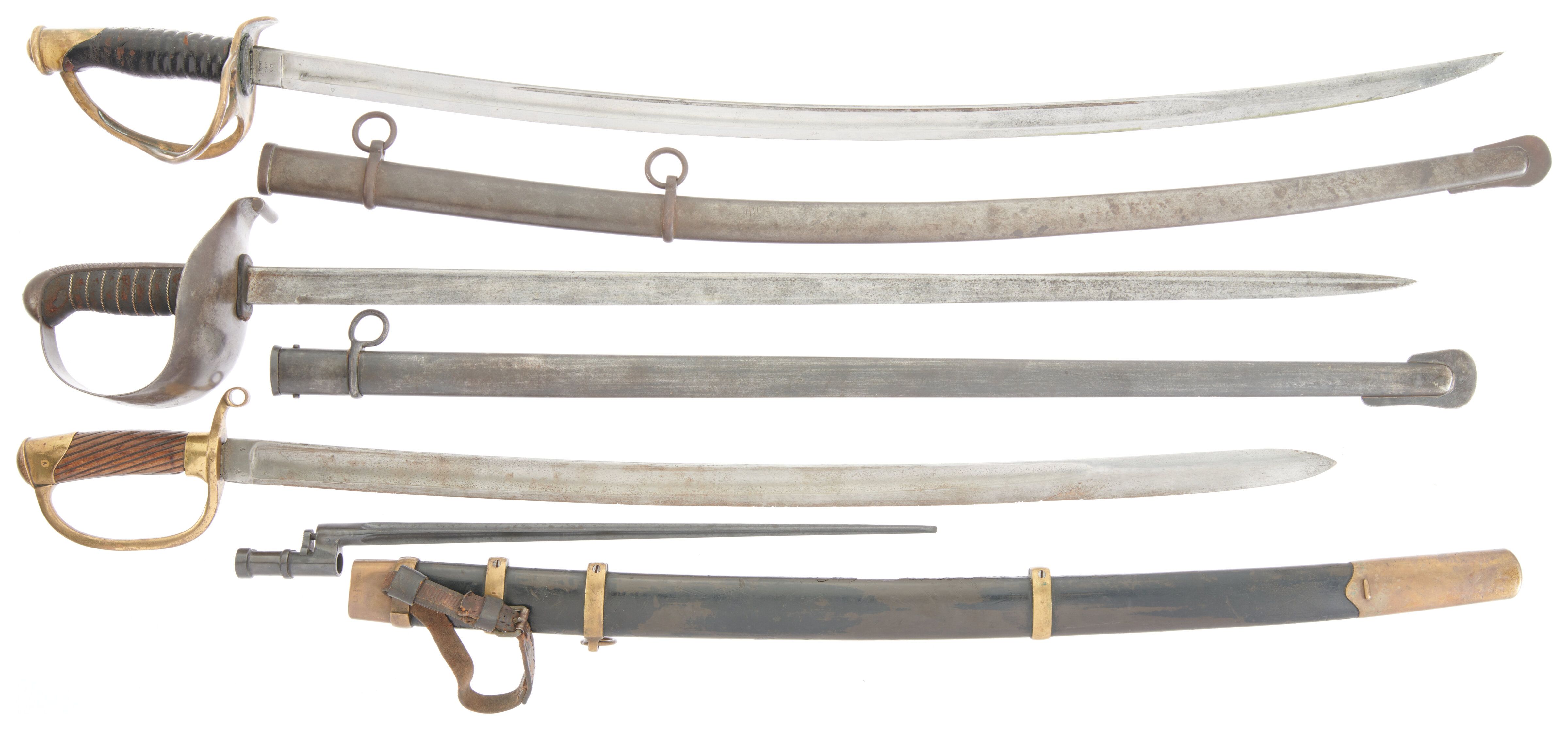Three Military Pattern Swords with Scabbards | Rock Island Auction