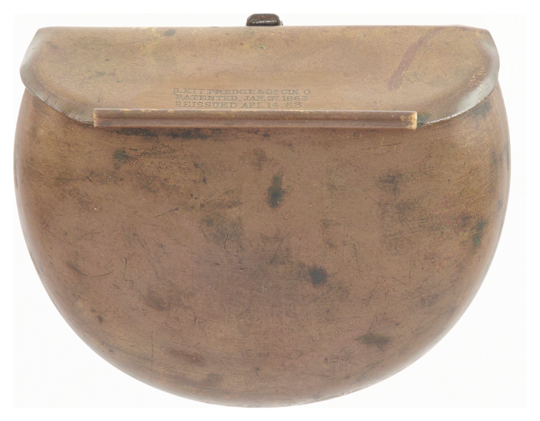 Kittredge & Co. Marked Brass Belt Cartridge Box for .44 RF Rock