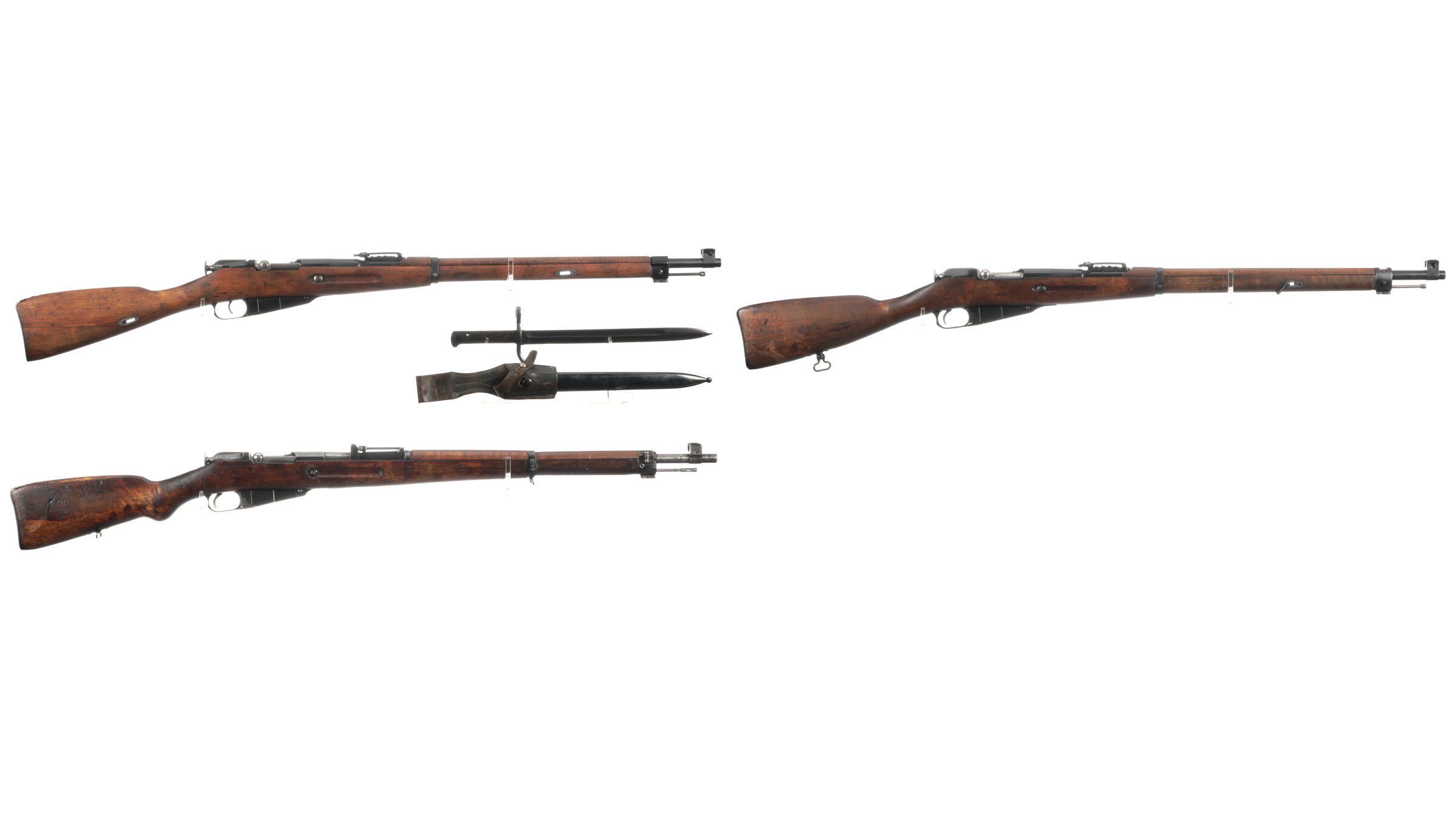 Three Finnish Military Mosin Nagant Pattern Bolt Action Rifles | Rock ...