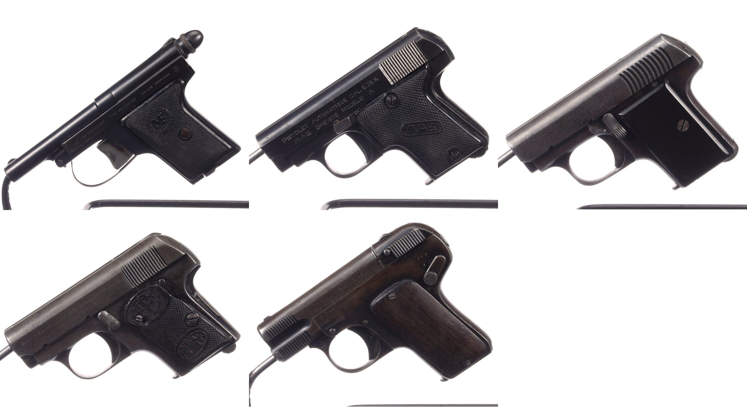 Five European Semi-Automatic Pocket Pistols | Rock Island Auction