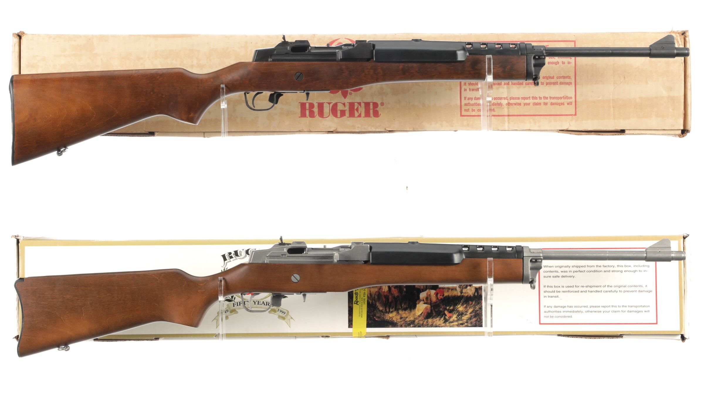 Semi Auto Ranches Two Ruger Semi-Automatic Ranch Rifles with Boxes | Rock Island Auction