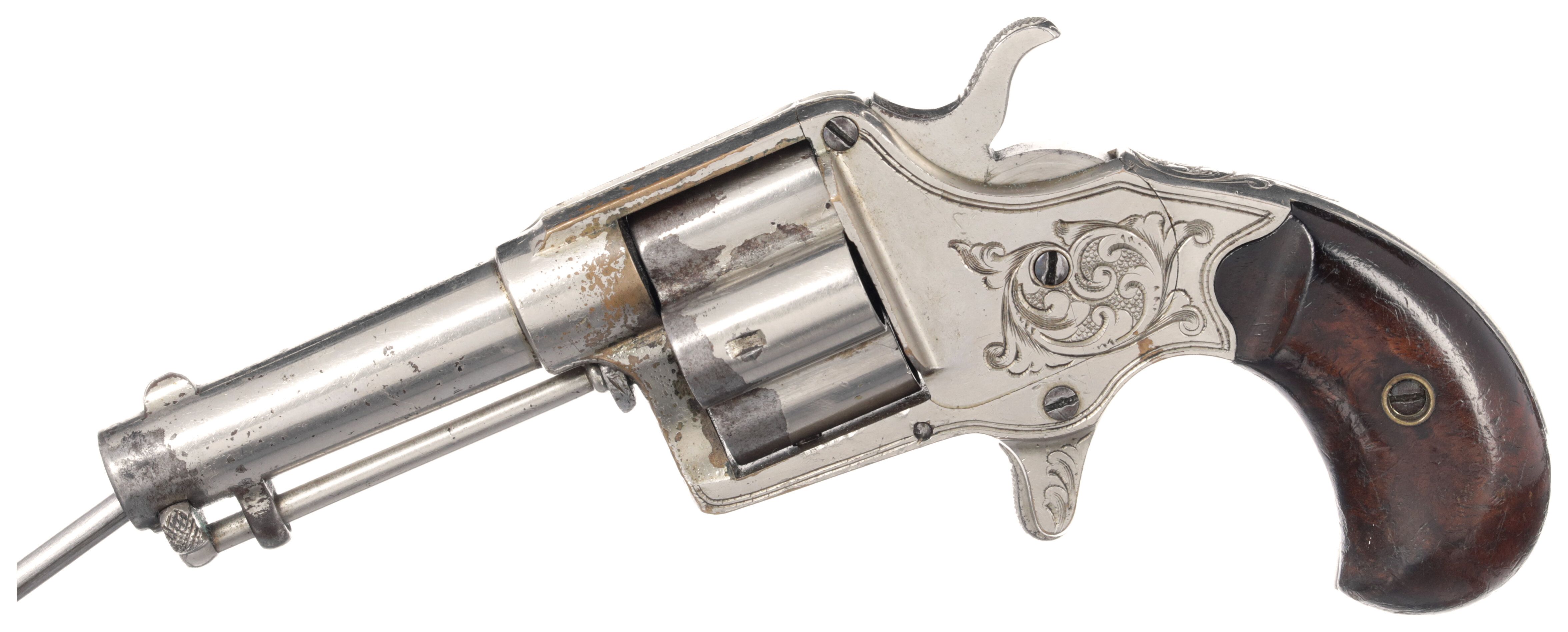 Antique Engraved Colt "Cloverleaf" House Single Action Revolver Rock