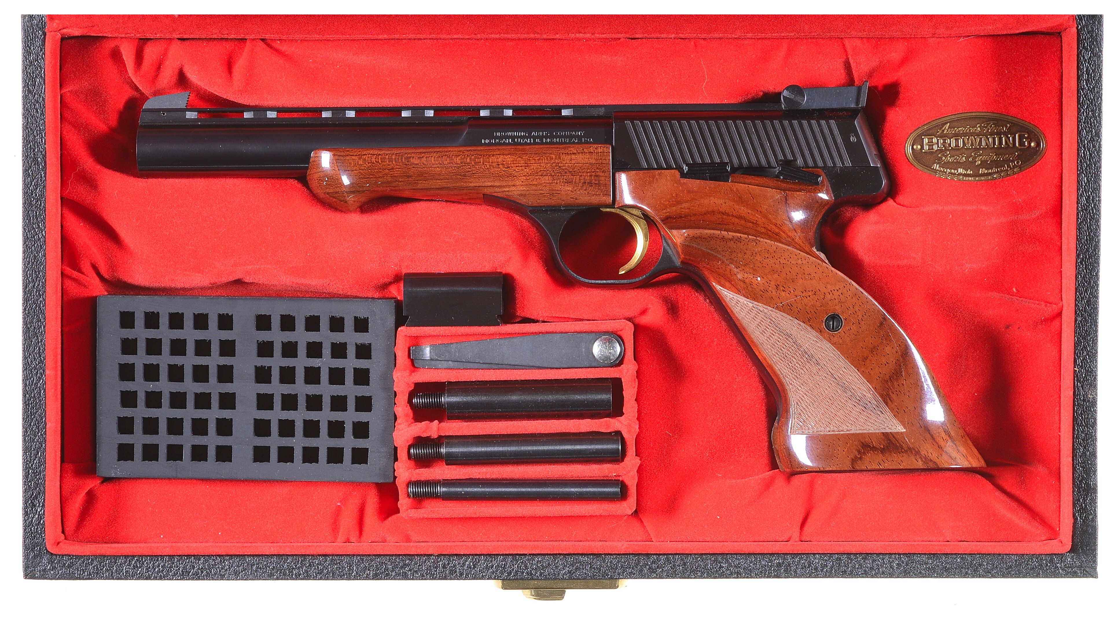 Belgian Browning Medalist Semi Automatic Target Pistol With Case Rock Island Auction 8576