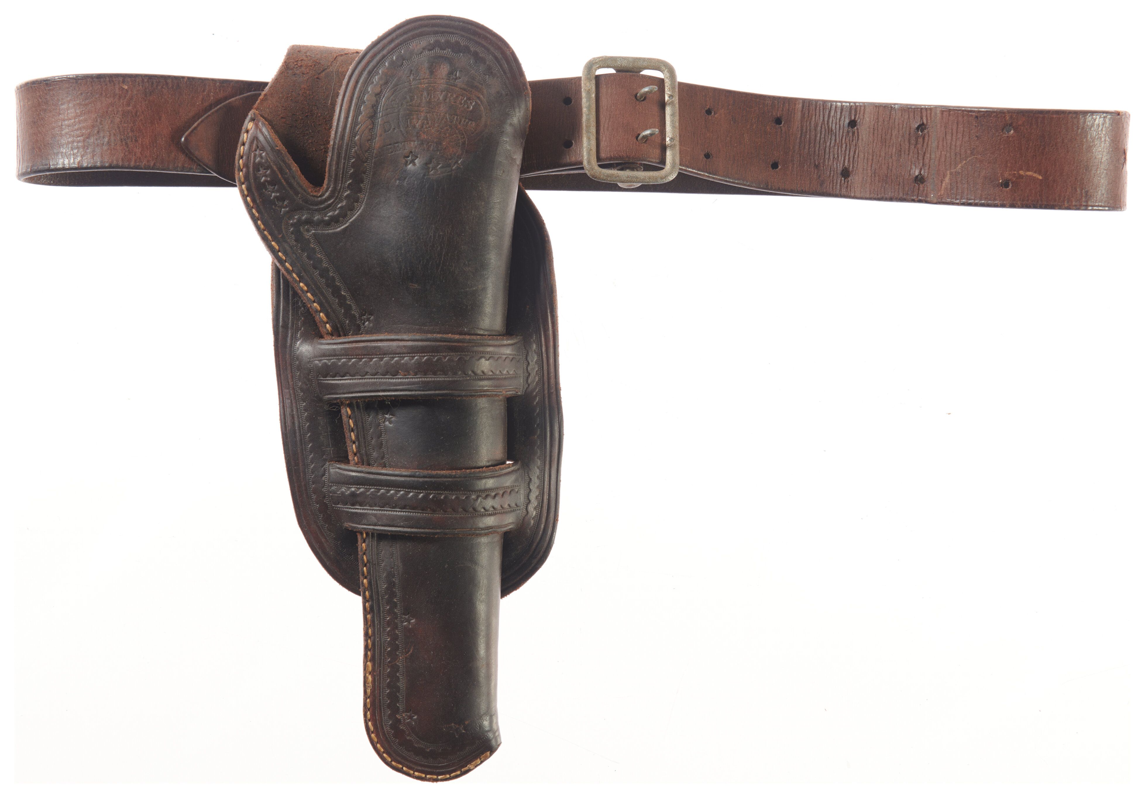 S.D. Myres Single Action Army Holster with Belt | Rock Island Auction