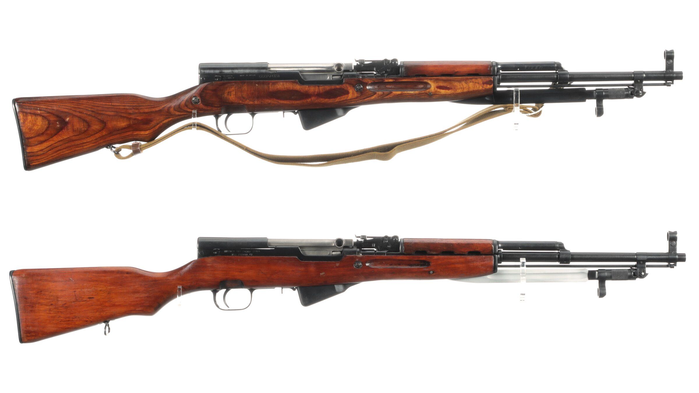 Two Sks Pattern Semi-automatic Rifles With Bayonets 