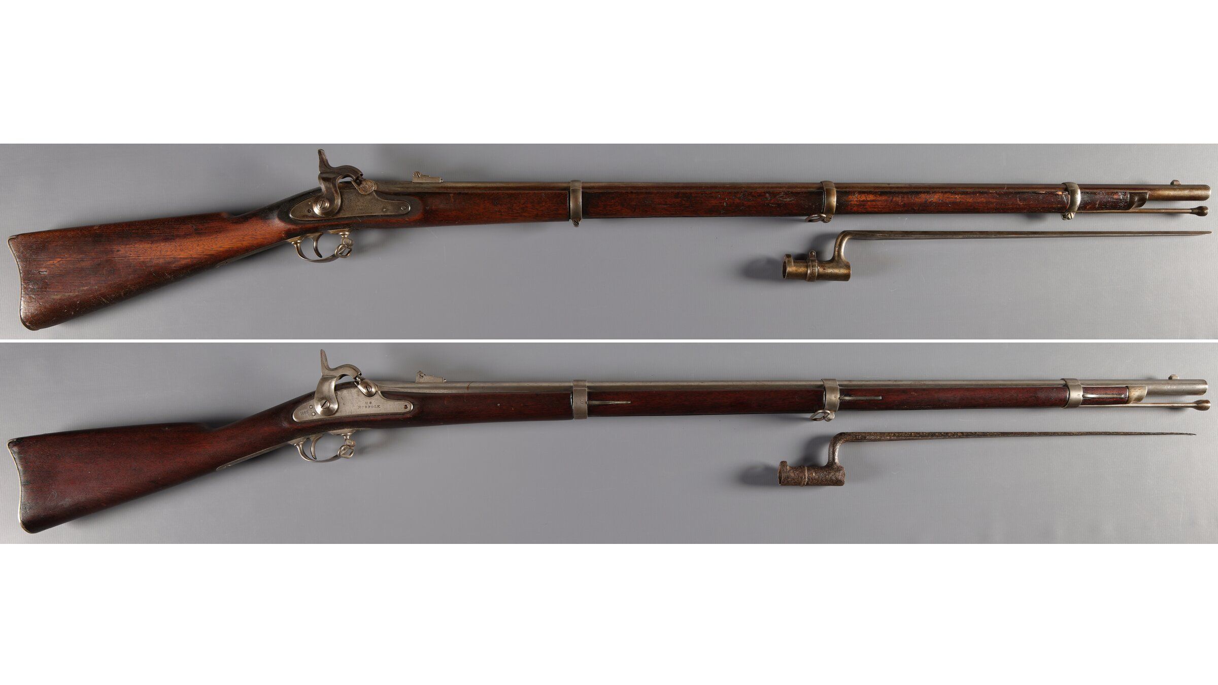 Two Civil War U.S. Contract 1861 Rifle-Muskets with Bayonets | Rock ...