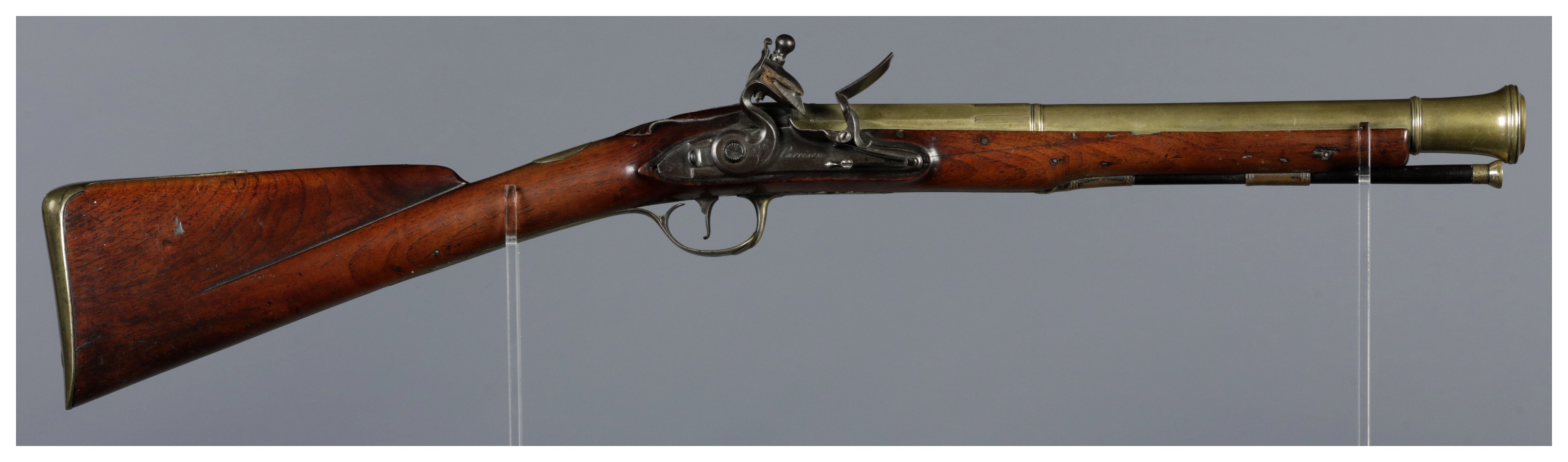 Engraved Harrison Brass Barrel Flintlock Blunderbuss | Rock Island Auction