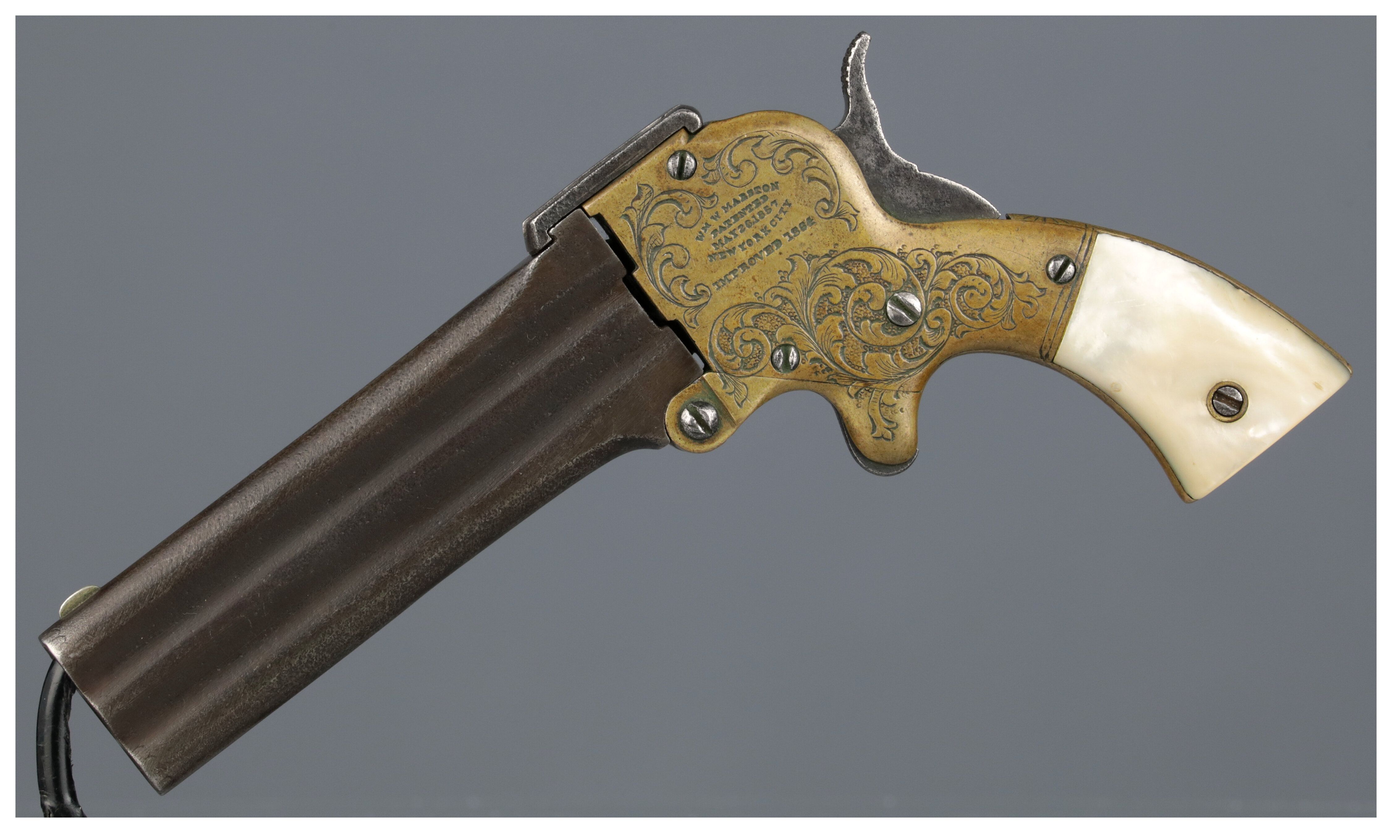 Factory Engraved Wm. M. Marston Three-Barrel .32 Derringer | Rock