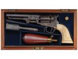 Cased Deluxe Factory Engraved Colt Model 1849 Pocket Revolver