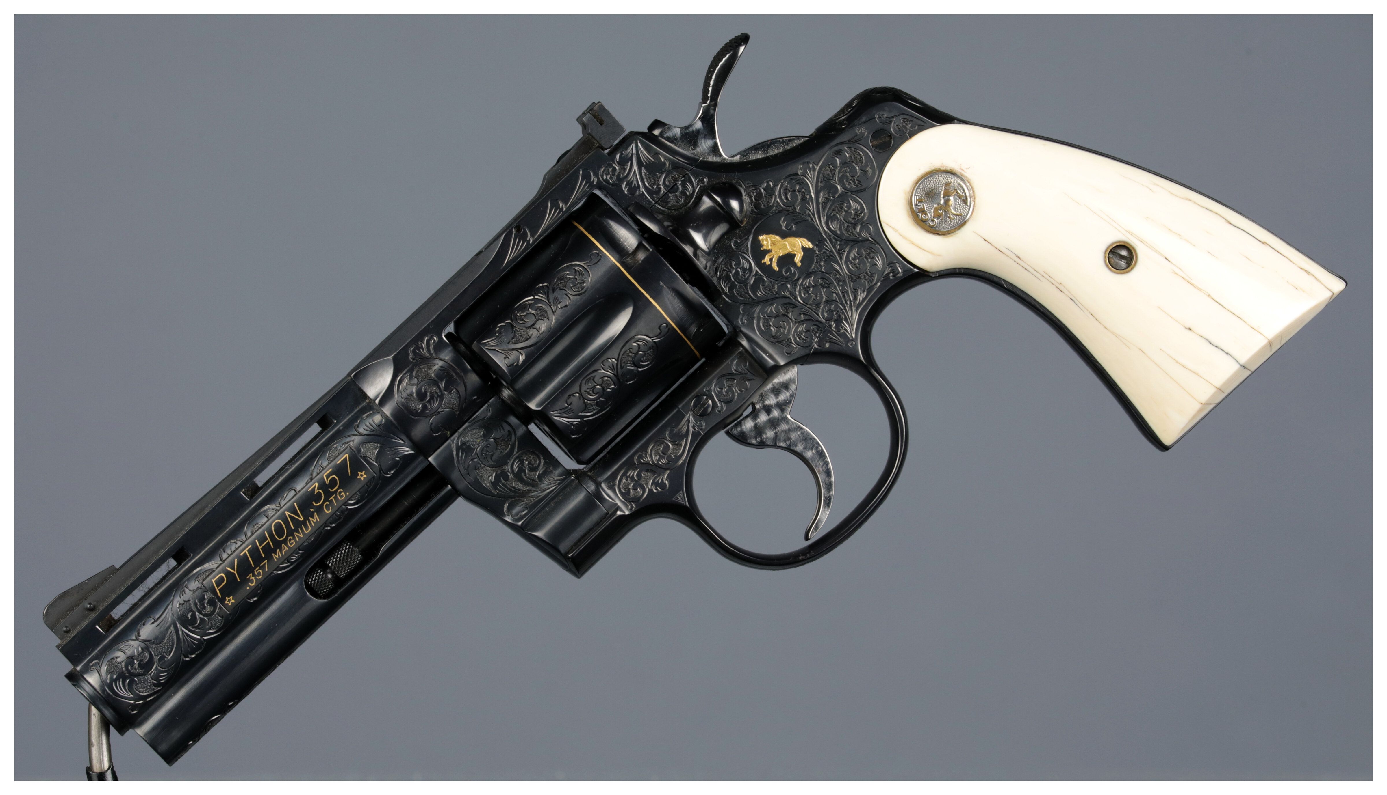 Engraved and Gold Inlaid Colt Python Double Action Revolver | Rock ...