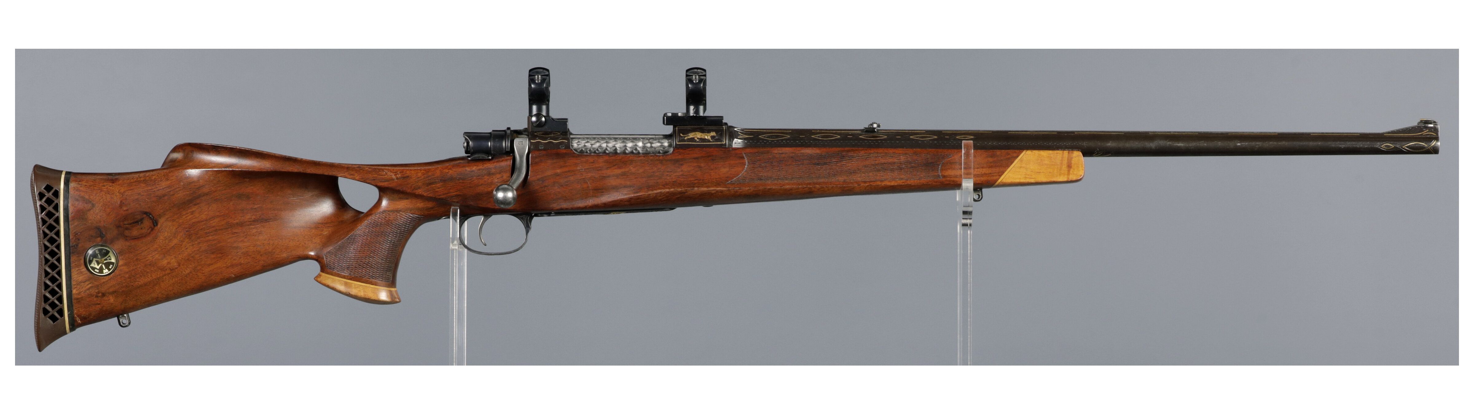 Engraved and Gold Inlaid Custom Austrian Bolt Action Rifle | Rock ...