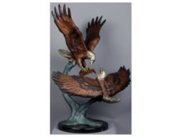 Bald Eagles in Combat Bronze Signed by Scott