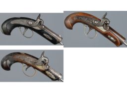 Three Engraved Percussion Pocket Pistols