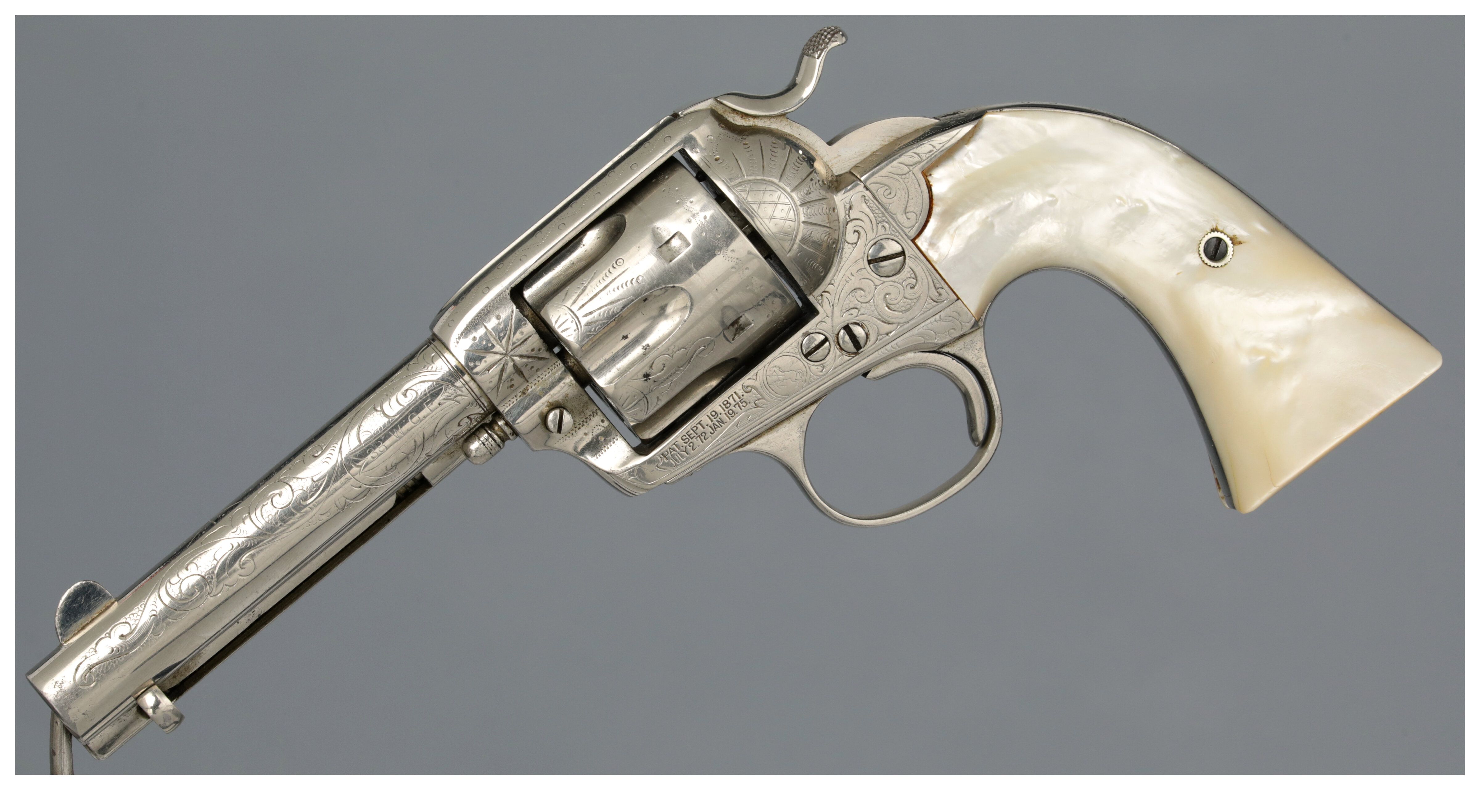 Colt Bisley Model Single Action Army Revolver With Pearl Grips 