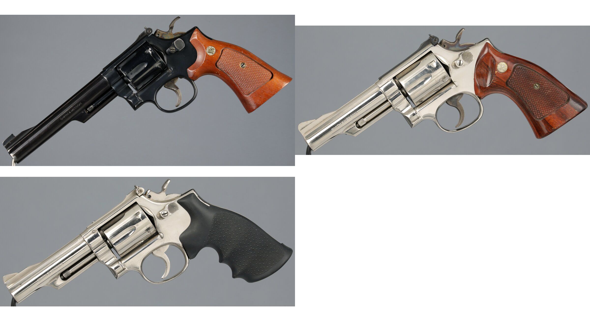 Three Smith & Wesson Model 19 Double Action Revolvers | Rock