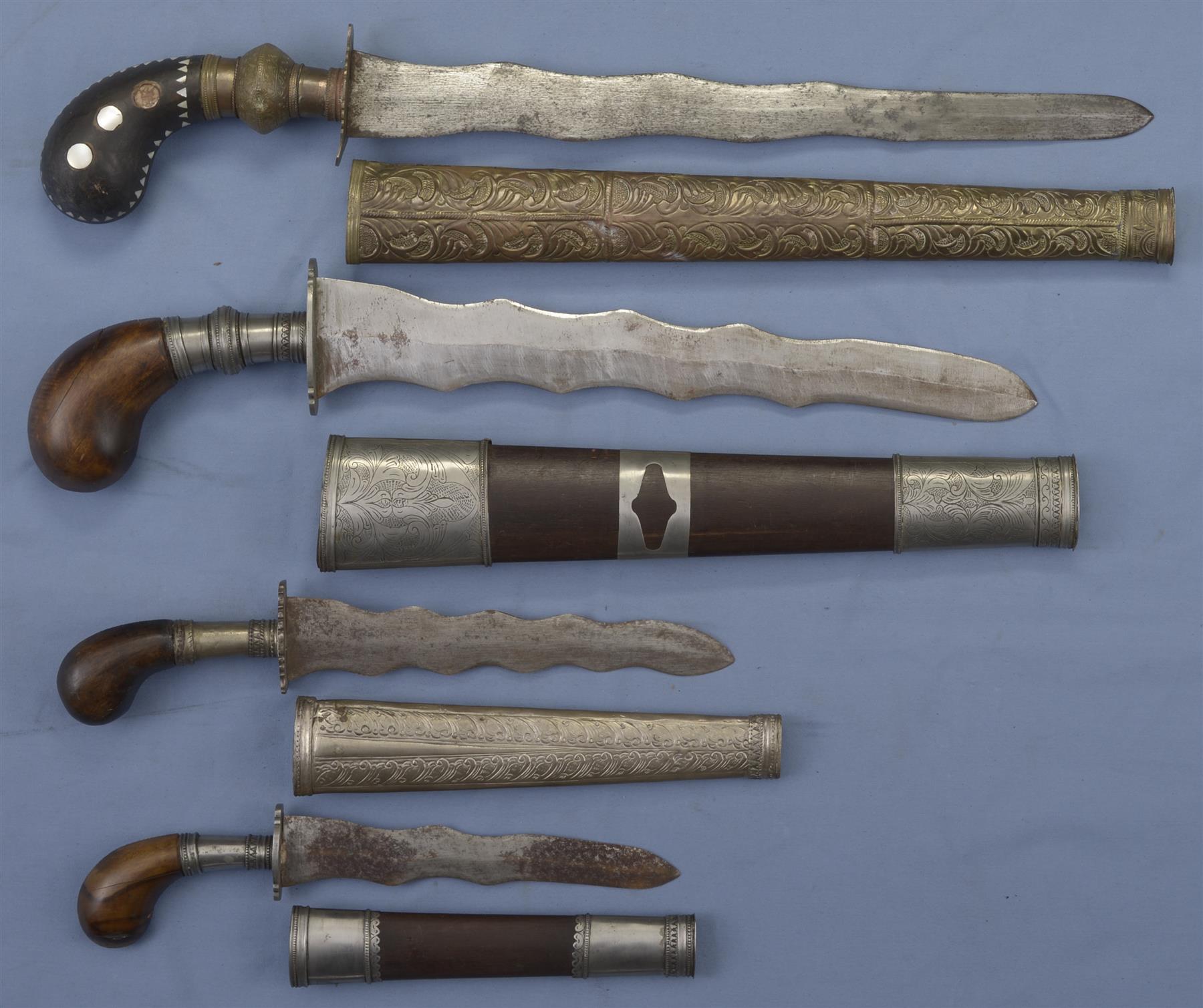 Four Filipino Knives with Sheaths Rock Island Auction