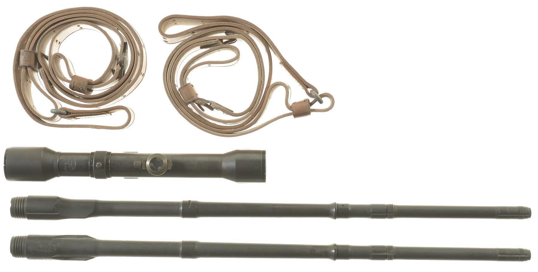 Two M14 Rifle Barrels, One Scope, and Two Slings Rock Island Auction