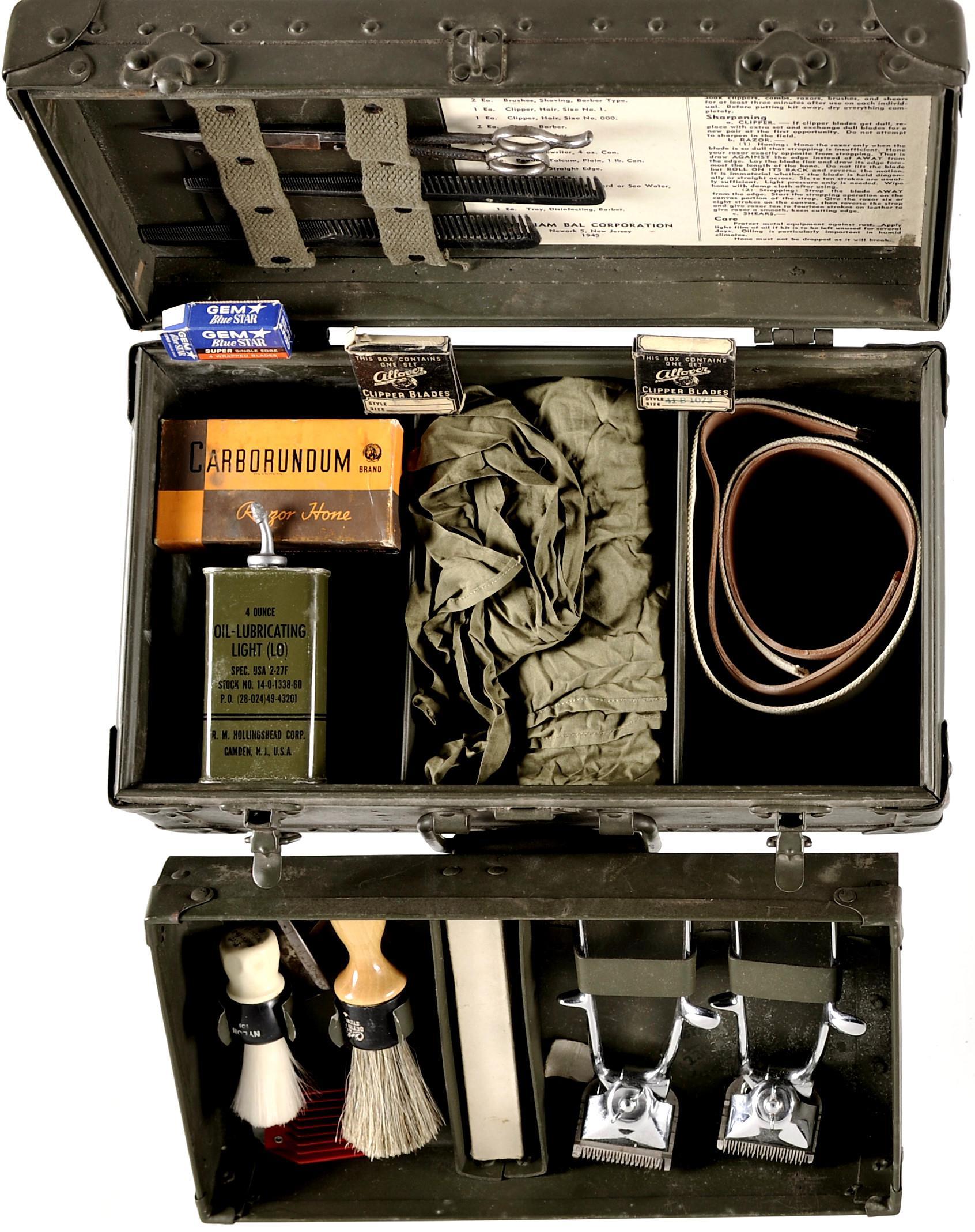 U.S. Marked Cased WWII Style Field Barbers Kit Rock Island Auction