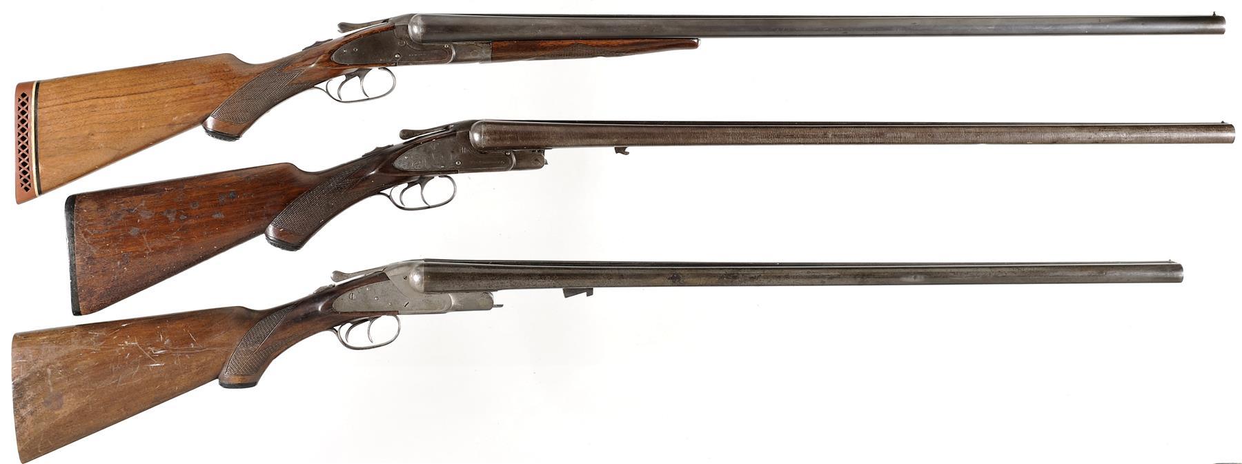 Three Double Barrel Shotguns 