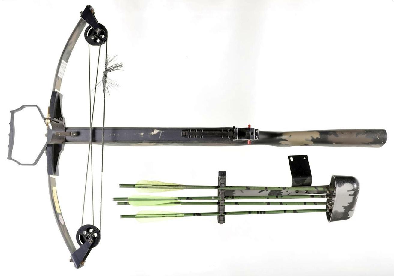 PSE Crossbow with Four Arrows and Quiver Rock Island Auction