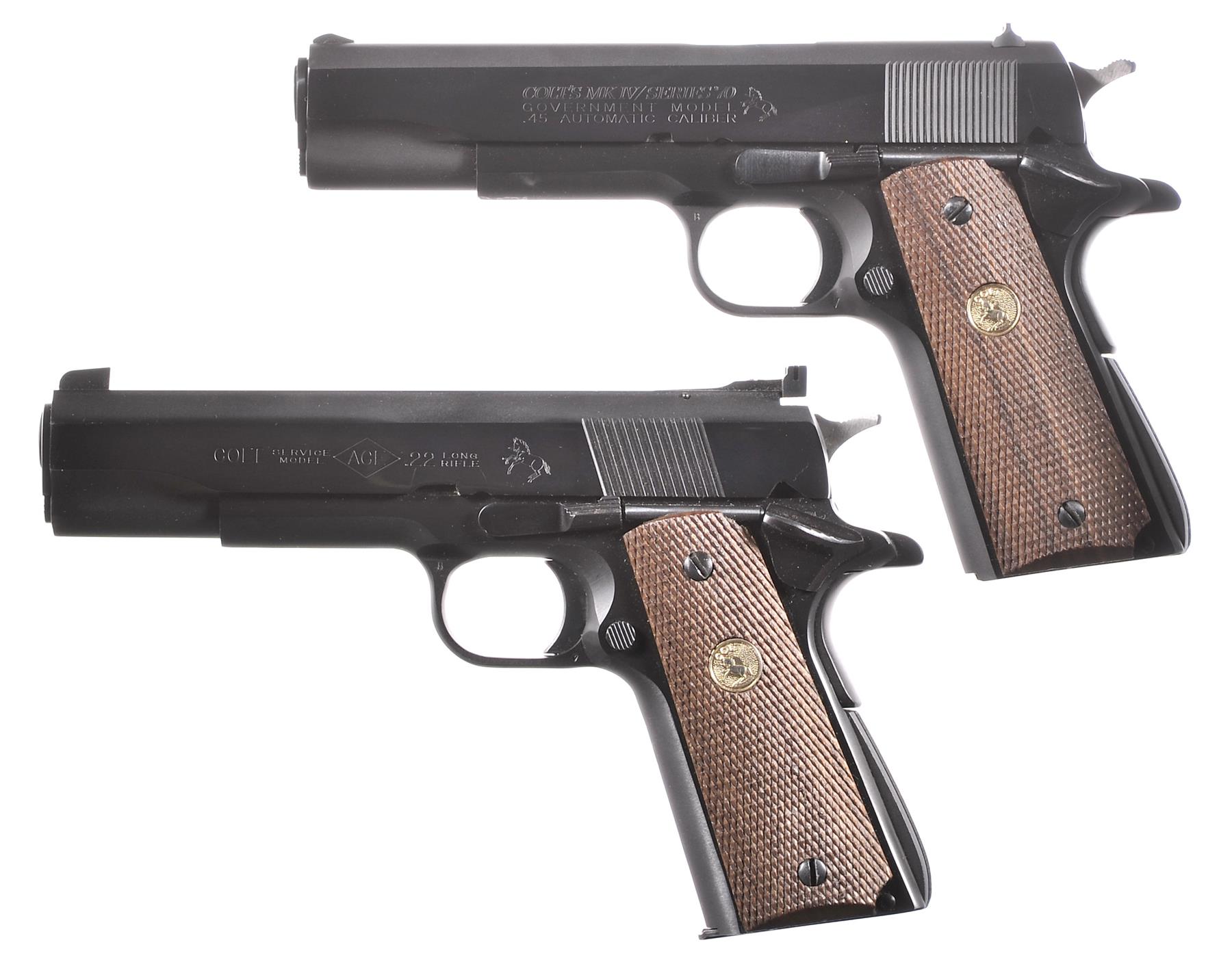 Colt Government Model MK IV Series 70 And Colt Ace 22 Pistol 