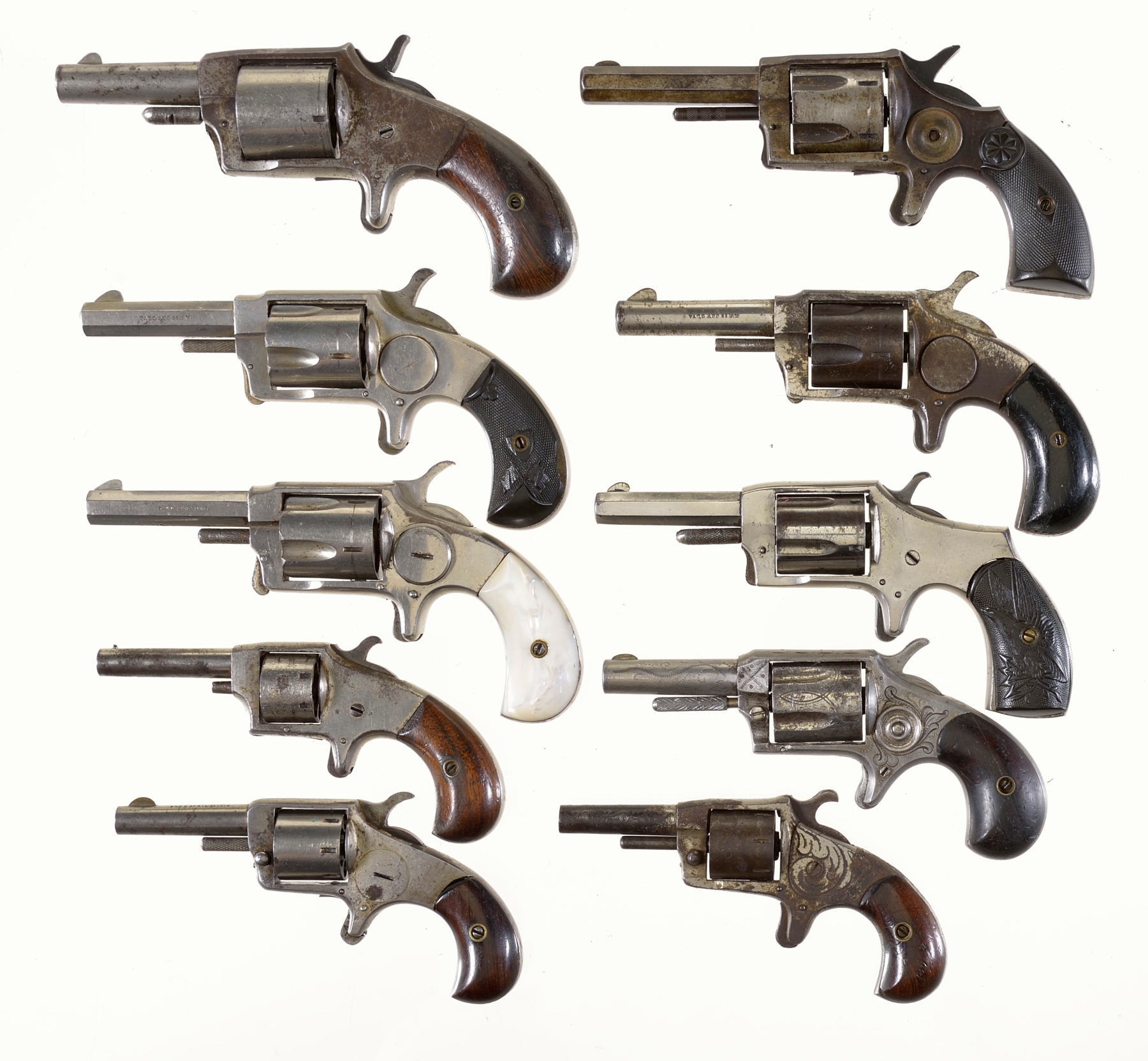 Ten Spur Trigger Revolvers -A) Iver Johnson Lion No. 3