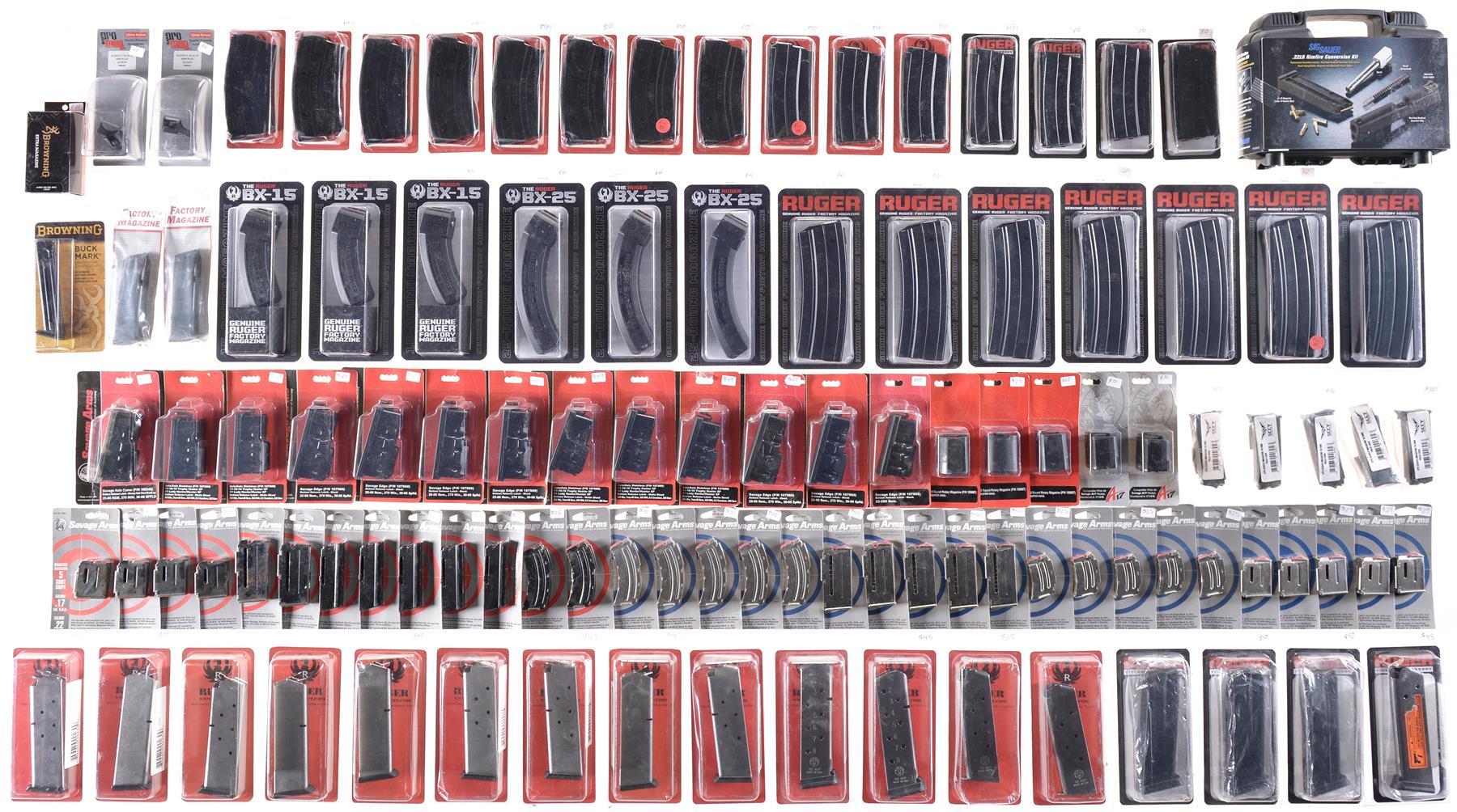 Group of Assorted Savage and Ruger Magazines With Conversion Kit Rock