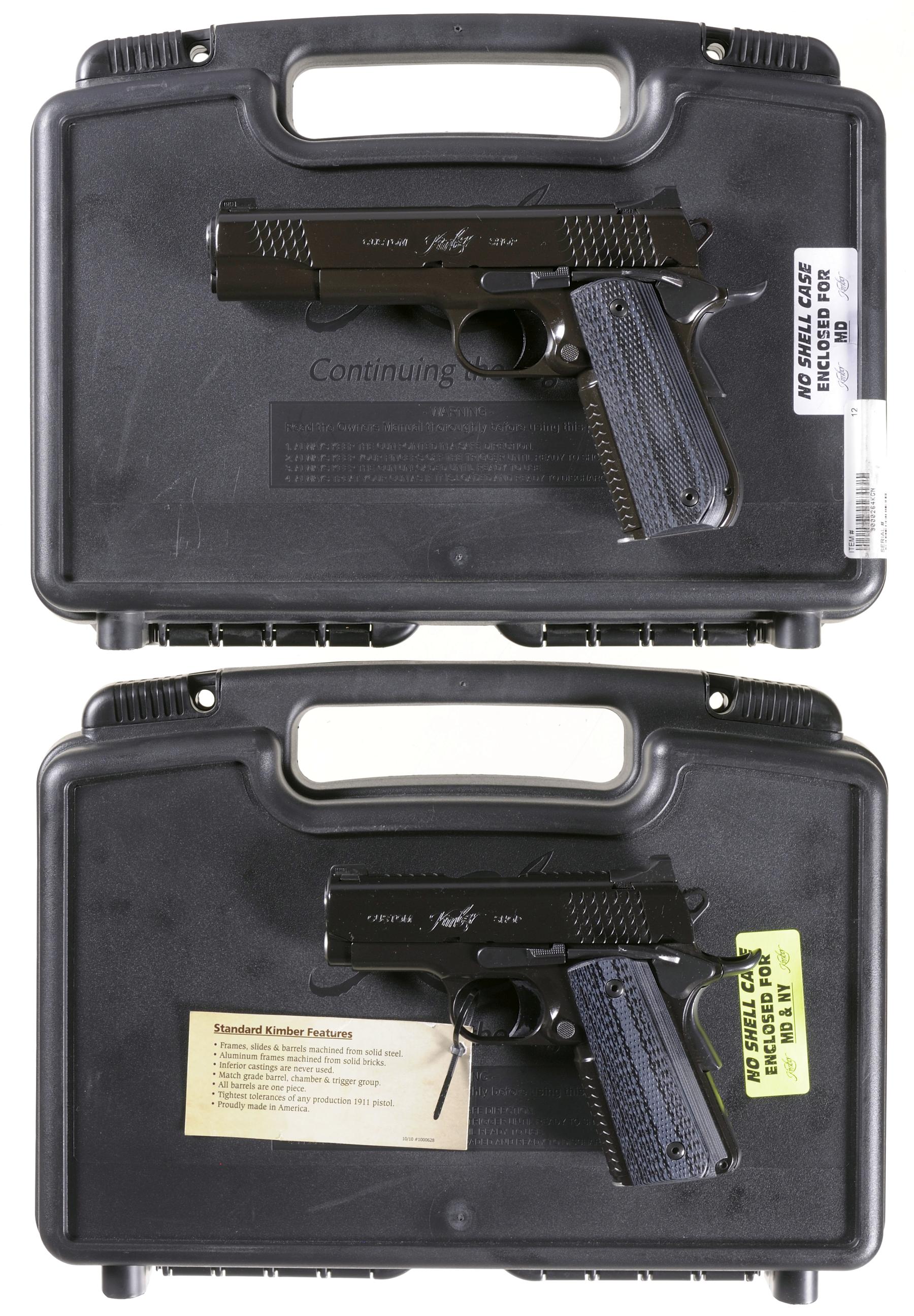 Two Kimber SemiAutomatic Pistols w/ Cases Rock Island Auction