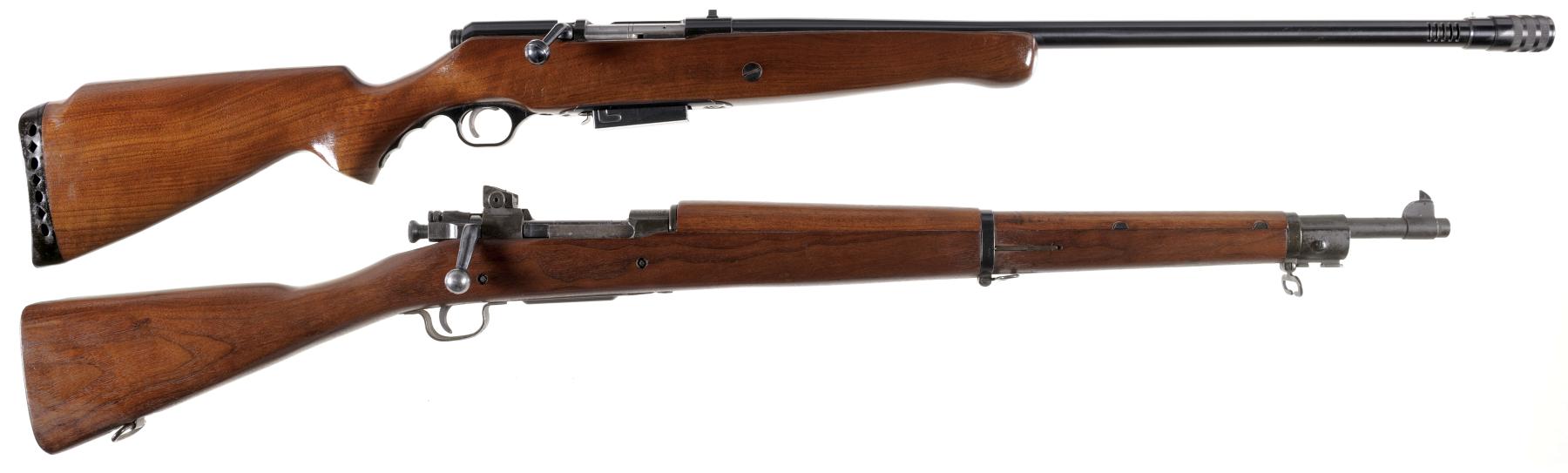 Two Bolt Action Long Guns -A) Mossberg Model 195K-A Shotgun.