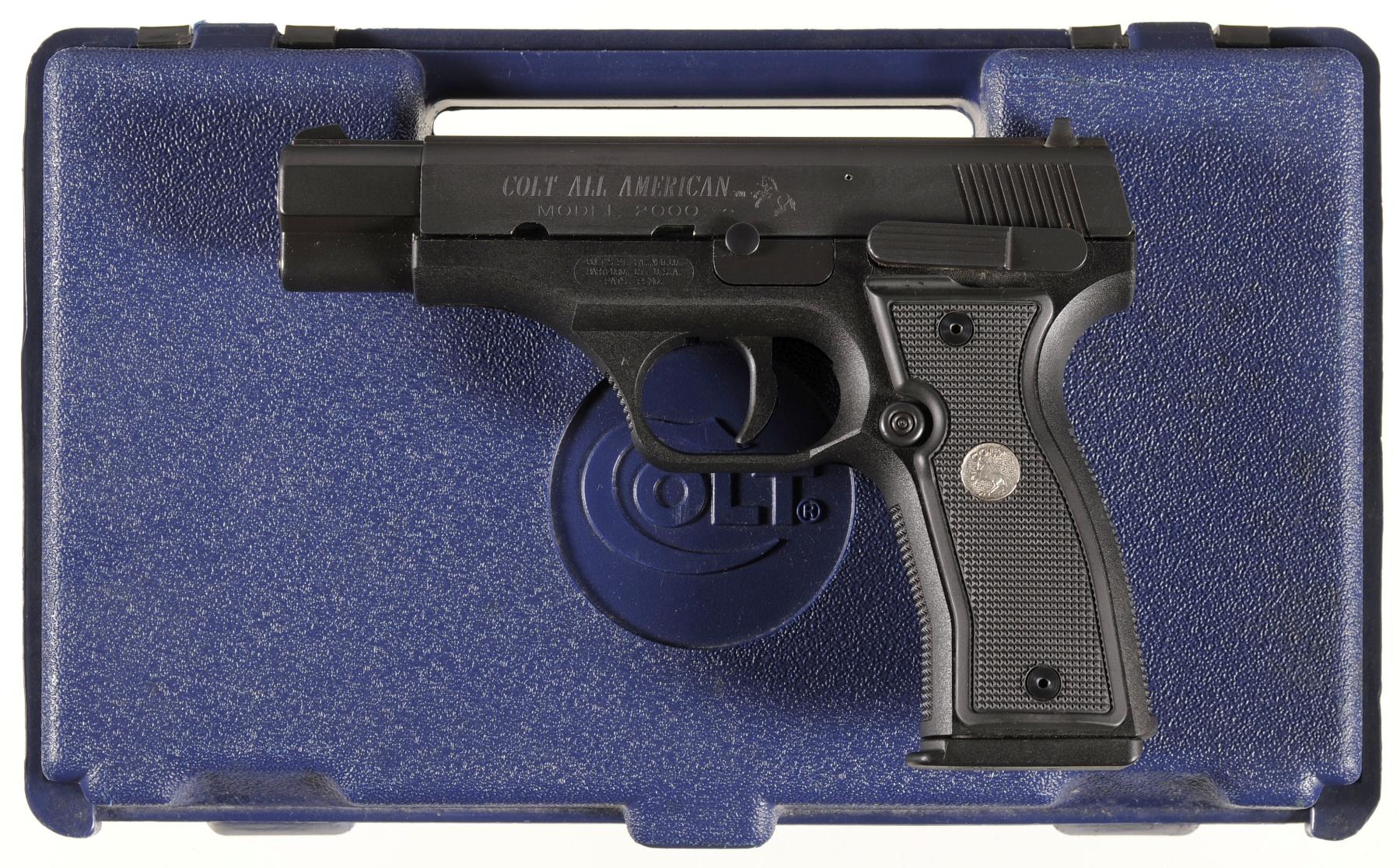 Colt All American Model 2000 Semi-Automatic Pistol with CaseIncludes an unn...